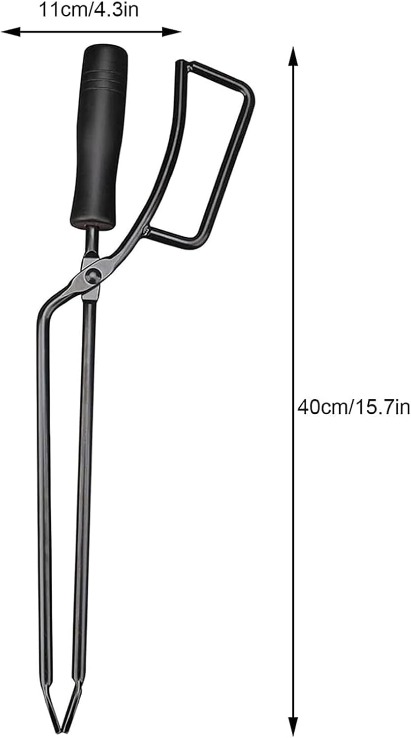 Pacify Fireplace Tongs Log Grabber Heavy Duty Fireplace Poker Firewood Tong Fire Pit Tools for Indoor Outdoor Campfire Charcoal Barbecue Tool image number 1