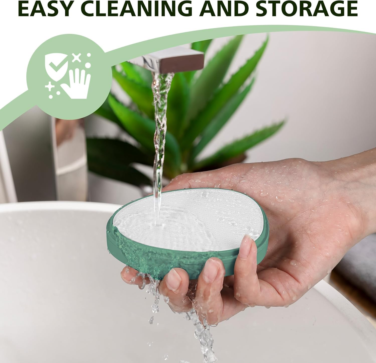 BALUCA Glass Foot File Callus Remover for Feet - Nano Glass Foot Scraper Scrubber Dead Skin Removal for Cracked Heels,Professional Pedicure Tool for Home, Salon, and Travel (Green) image number 2