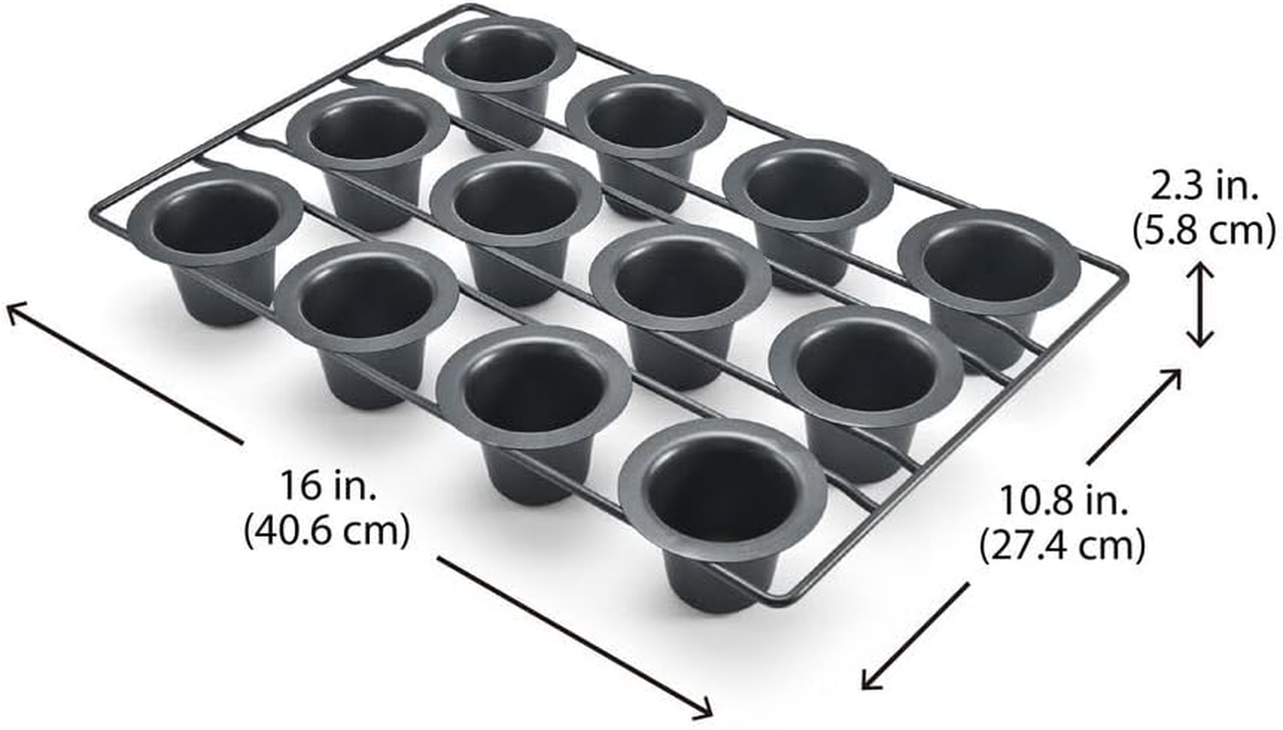 Chicago Metallic Professional 12-Cup Non-Stick Mini-Popover Pan, 16-Inch-By-10.75-Inch,Gray image number 2