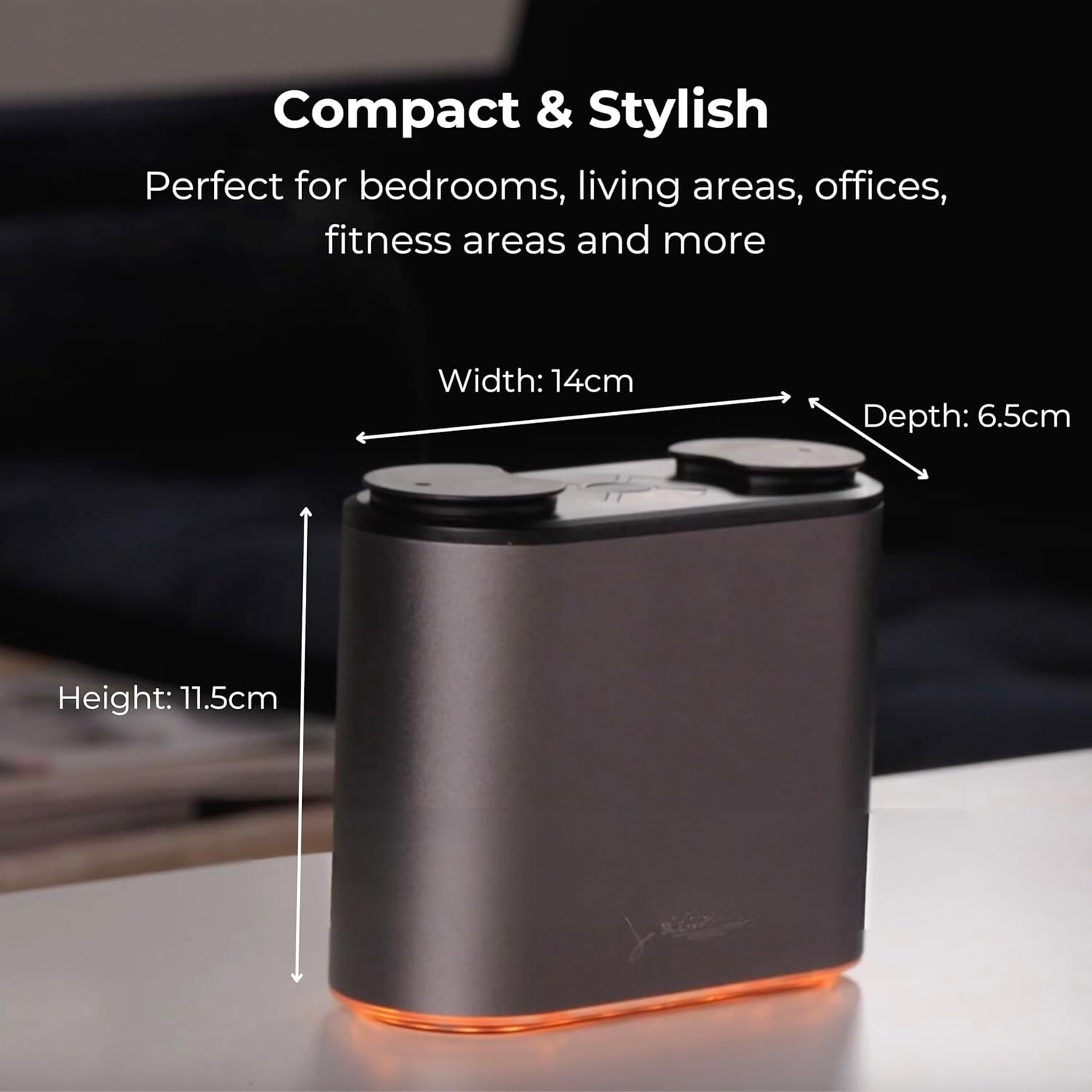 Dual Aromatherapy Diffuser | 2-In-1 Essential Oil Diffuser & Odour Eliminator + 4 Essential Oils. Stylish, Quiet, Compact, Rechargeable Mist Oil Diffuser Essential Oils/Aroma Diffuser/Room Diffuser image number 2