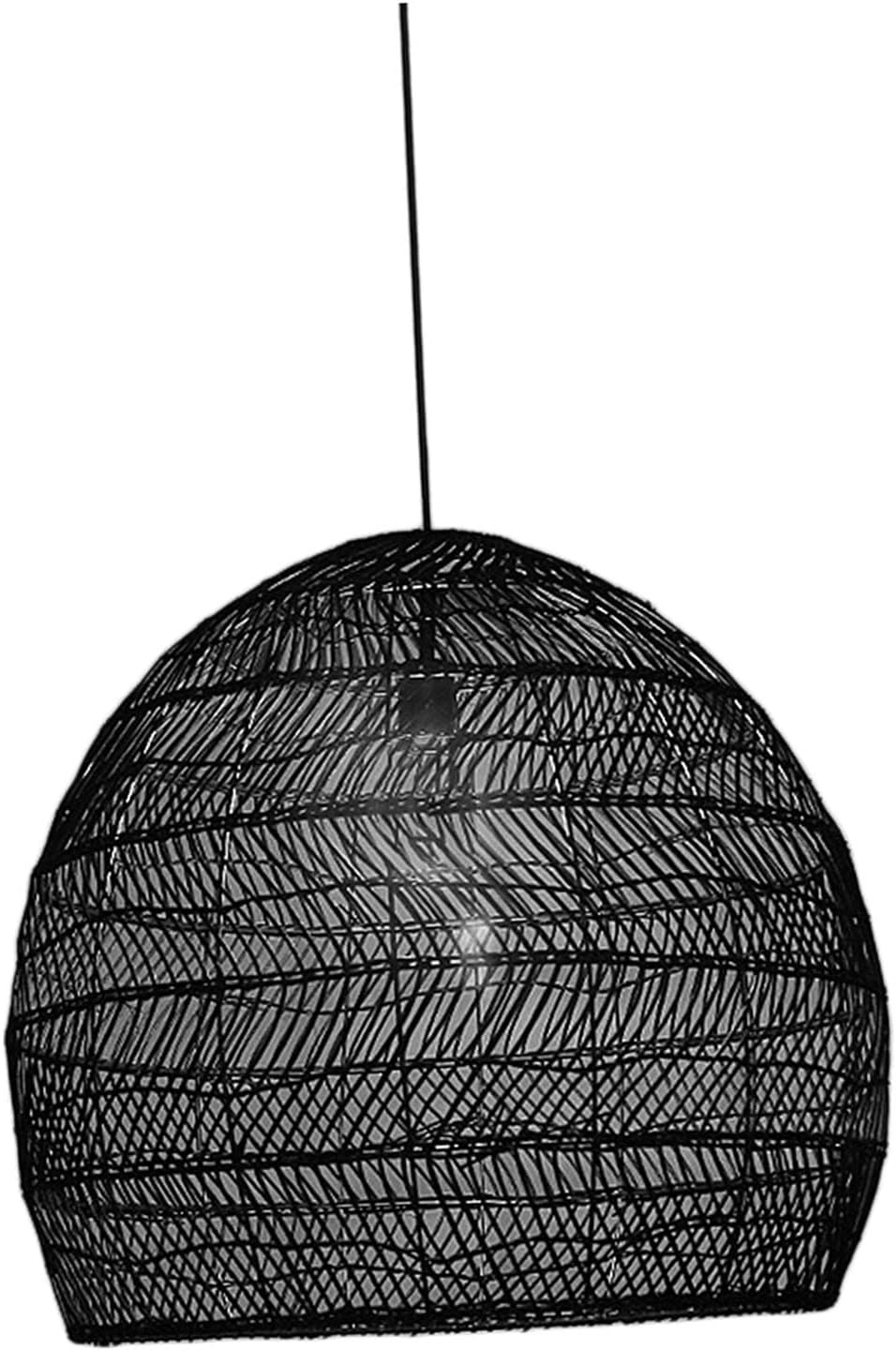 Wyhqgn Japanese Bamboo Pendant Light Shade for Dining Room Lighting Fixtures Hanging Lampshade, Woven Rattan Lampshade for Bar Cafe Living Room, Brown