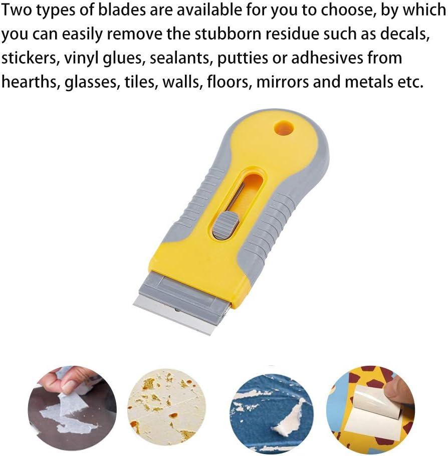 Razor Blade Scrape with 15Pcs Extra Blades, Scraper Tool, Razor Blade Retractable, Paint Stripping Tool, Cleaning Tool for Removing Labels, Stickers, Decals, Paint from Glass and Stovetop-Wegaz image number 3