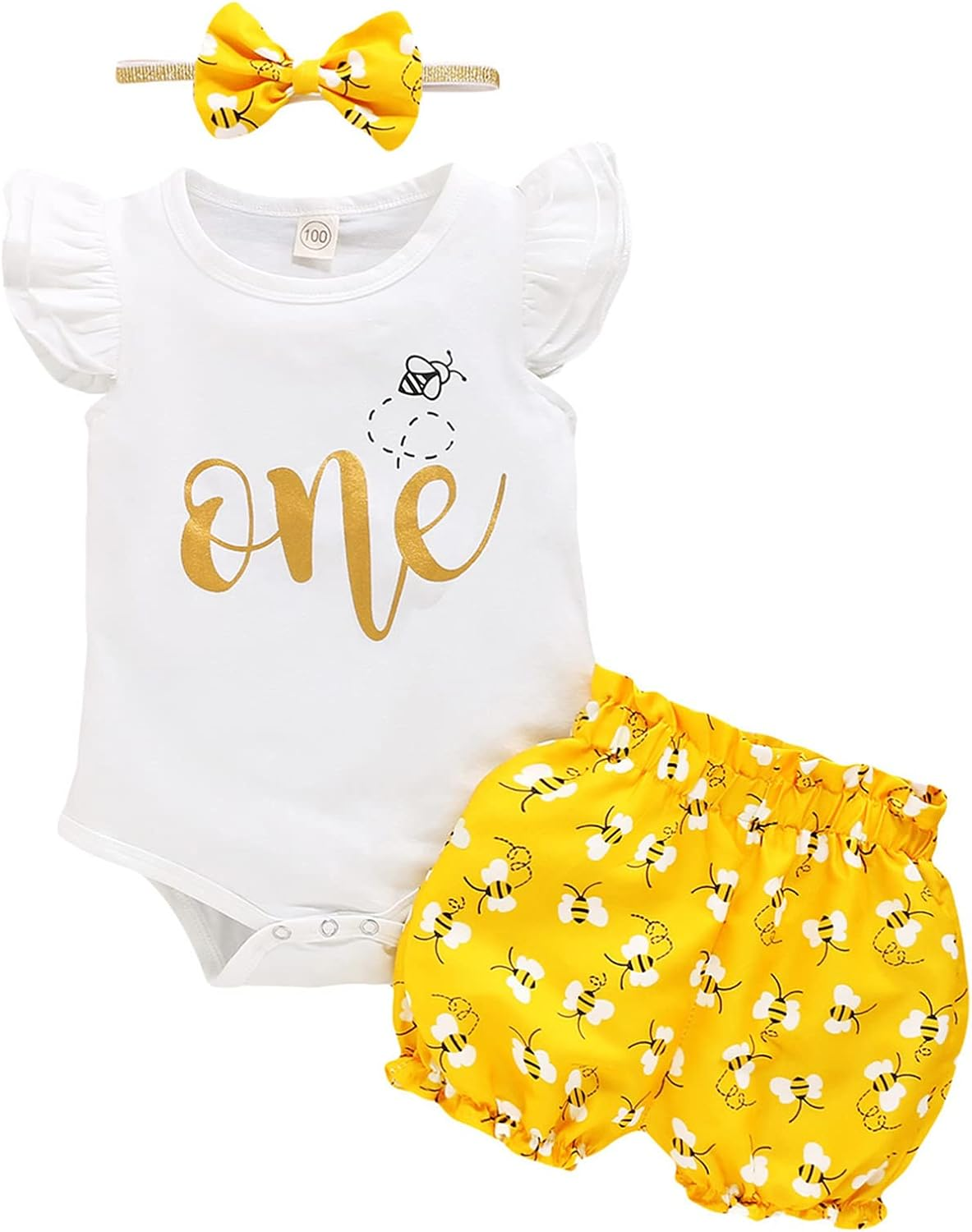 Baby Girl My First Easter Outfits Infant Letter Print Long Sleeve Romper+Bunny Pants+Headband 3Pcs Clothes image number 5