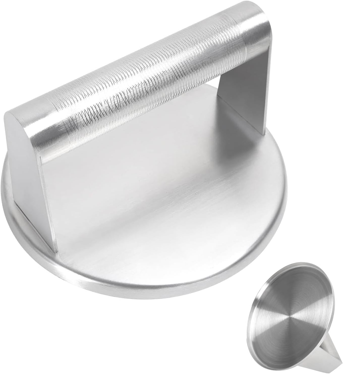 Burger Press Stainless Steel round Heavy-Duty Smash Burger Bacon Press Meat Steak with Anti-Slip Metal Handle for Blackstone, for Weber Grill, Smash Bacon Press, Patty Smasher, Hamburger Smasher Press image number 6