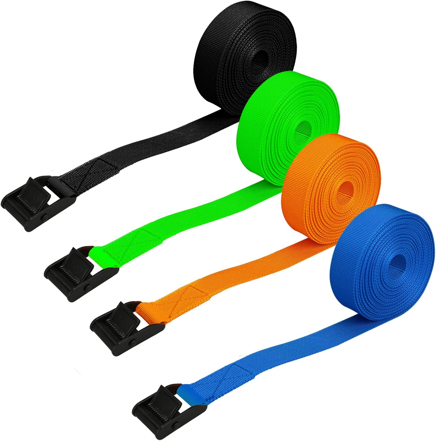 Premium Lashing Strap Short 1" X 6.5 Ft, Cam Buckle Tie down Straps Heavy Duty Secure Straps up to 700 Lbs Capacity for Motorcycle,Sup, Kayak, Canoe, Surfboard, Cargo, Boat,Trailer, Luggage image number 6