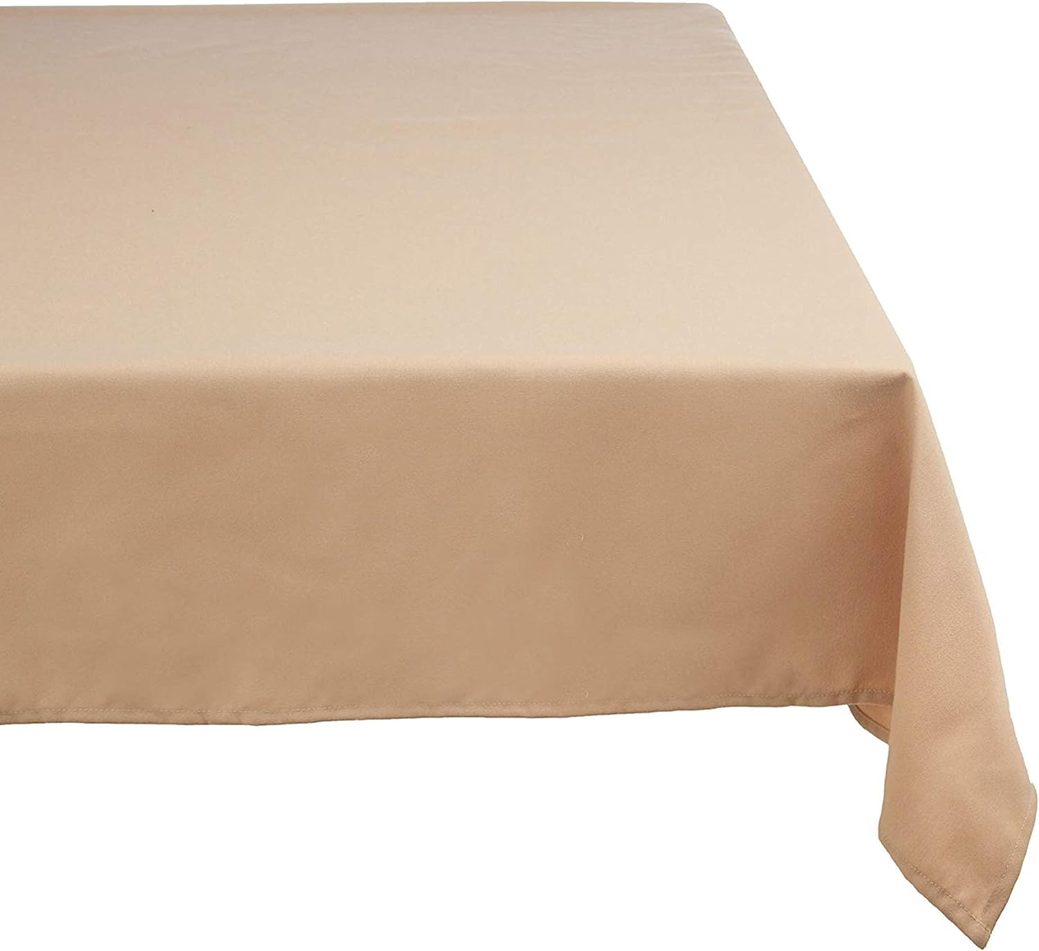 DII 100% Polyester, Machine Washable, Holiday, Dinner Solid Tablecloth 60 X 84, White, Seats 6 to 8 People