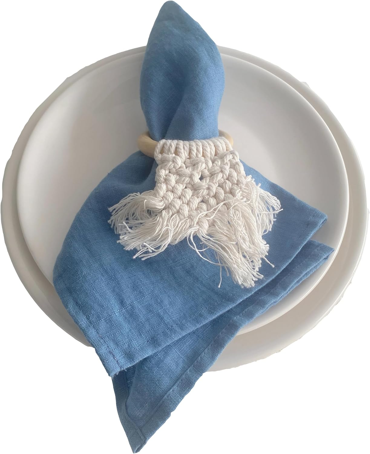 Plobeca Home Linen Napkins Set of 4, 100% Linen Cloth Napkins Washable Solid Color Napkins 20X20 Inch for Family Dinner, Thanksgiving