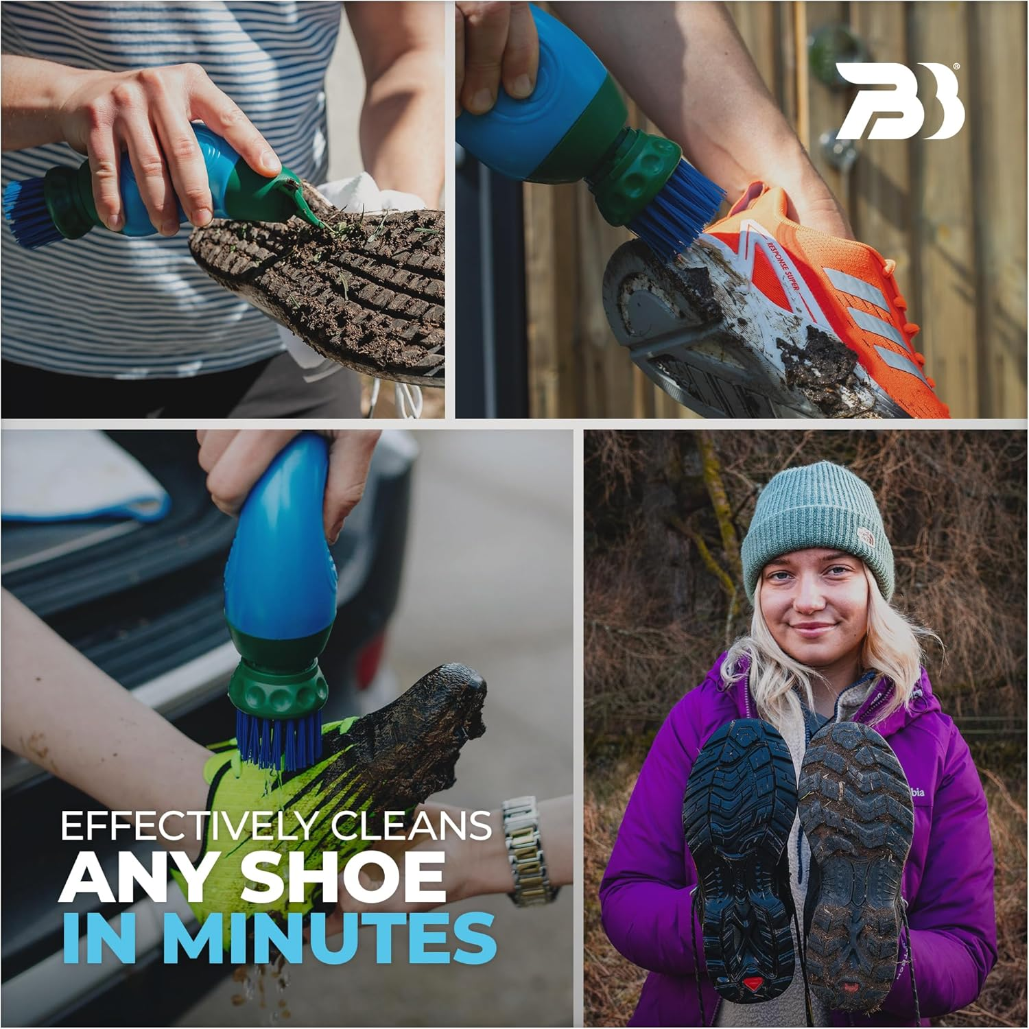 Boot Buddy the - Shoe & Boot Cleaner Brush: Scrub Clean Walking & Hiking Boots, Golf Shoes, Football Boots, Wellies & General Outdoor Footwear & Equipment, in Minutes. image number 2