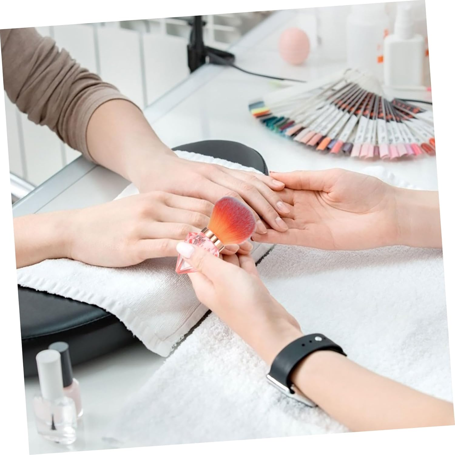 WEKADRIN Nail Dust Brush Diamond Shape for Nail Art Makeup Powder Applicator Soft Bristles Multi-Use Beauty Tool image number 3