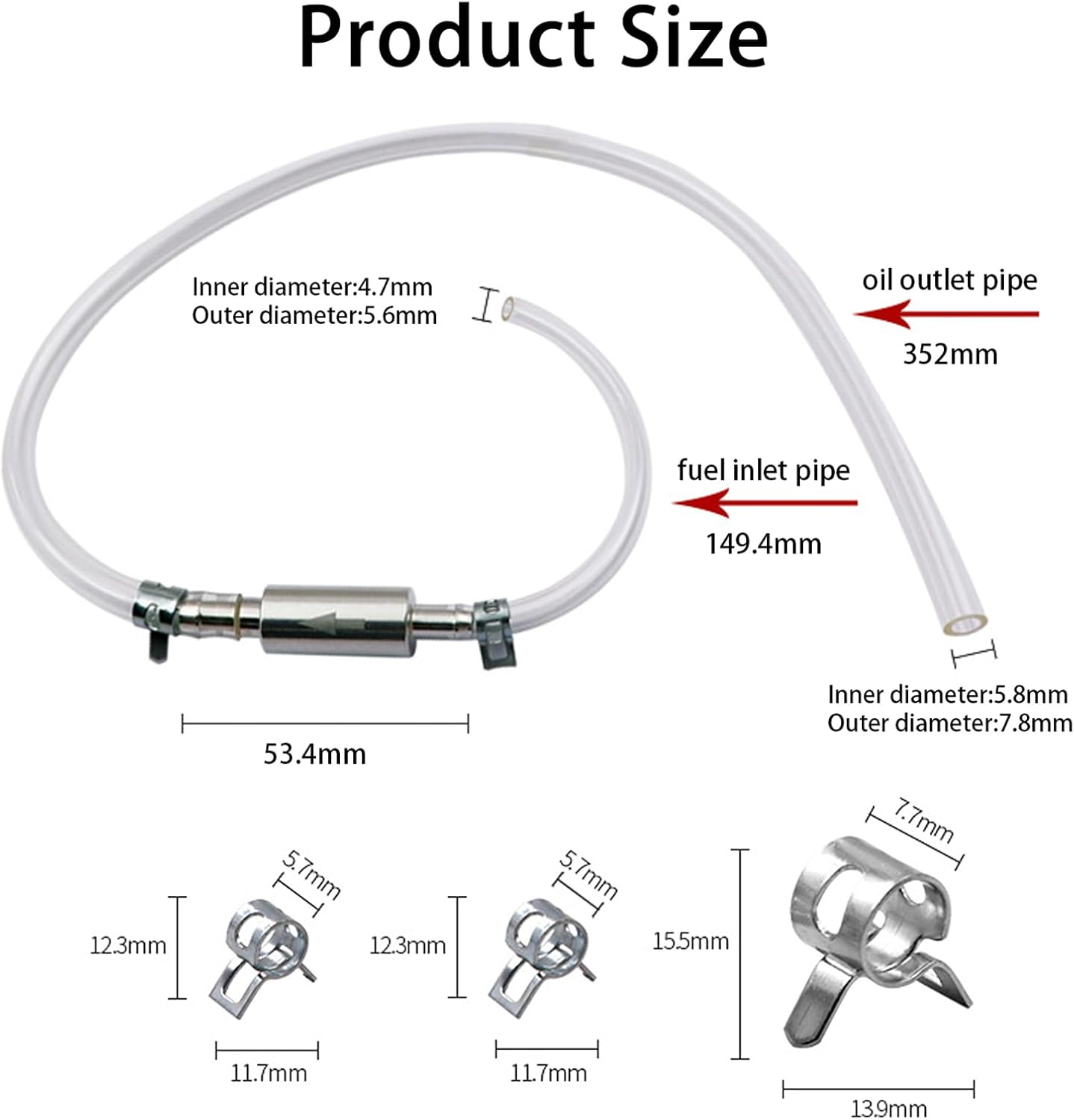 2 Pieces Brake Bleeder,Brake Bleeding Kit, Vent Hose with One-Way Check Valve Vent Kit for DIY Maintenance of Automobiles and Motorcycles (Motorcycle Oil Pipe + Cap *2)