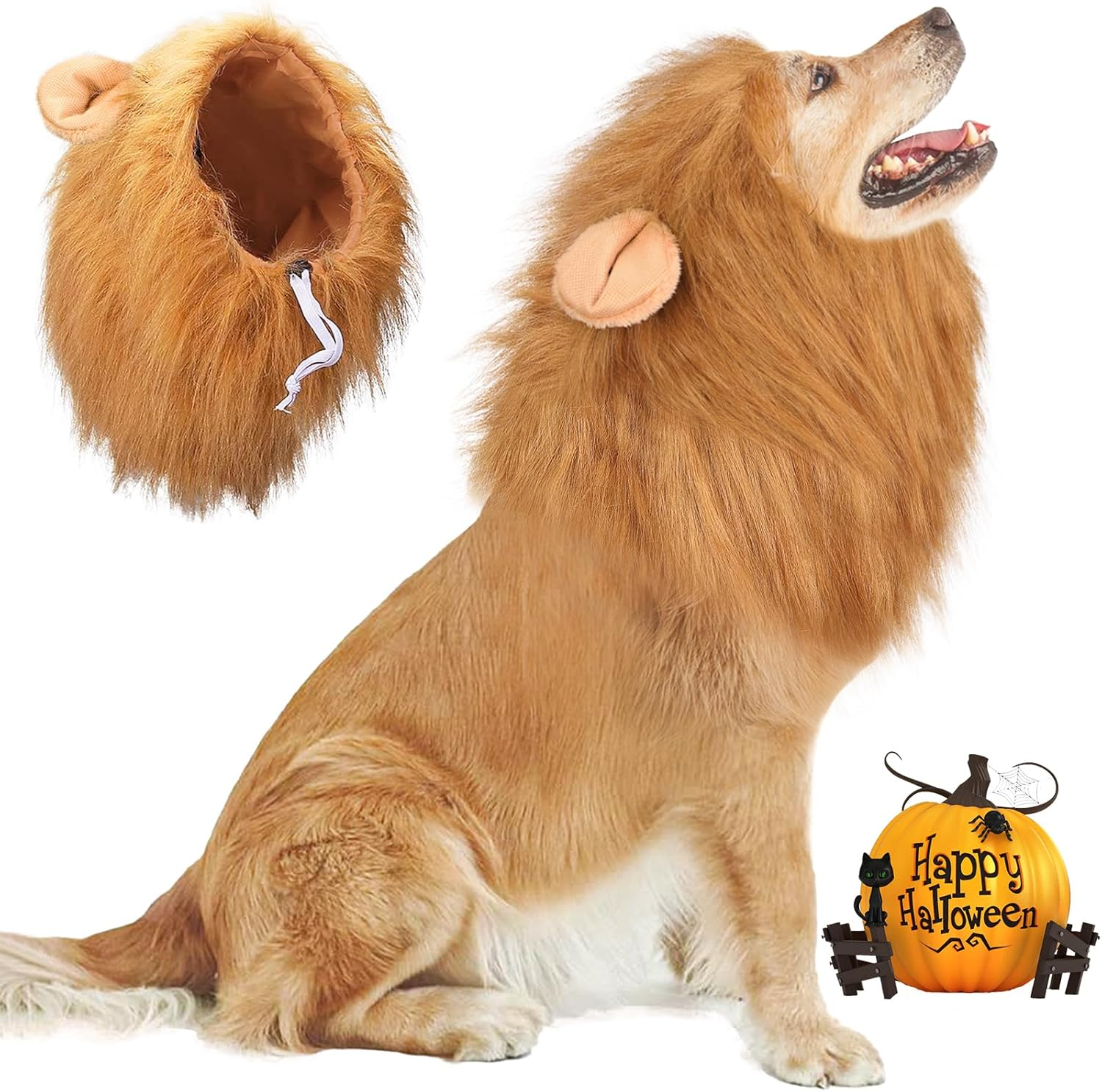 Lion Mane, Adjustable Pet Costume with Ears for Dog image number 5