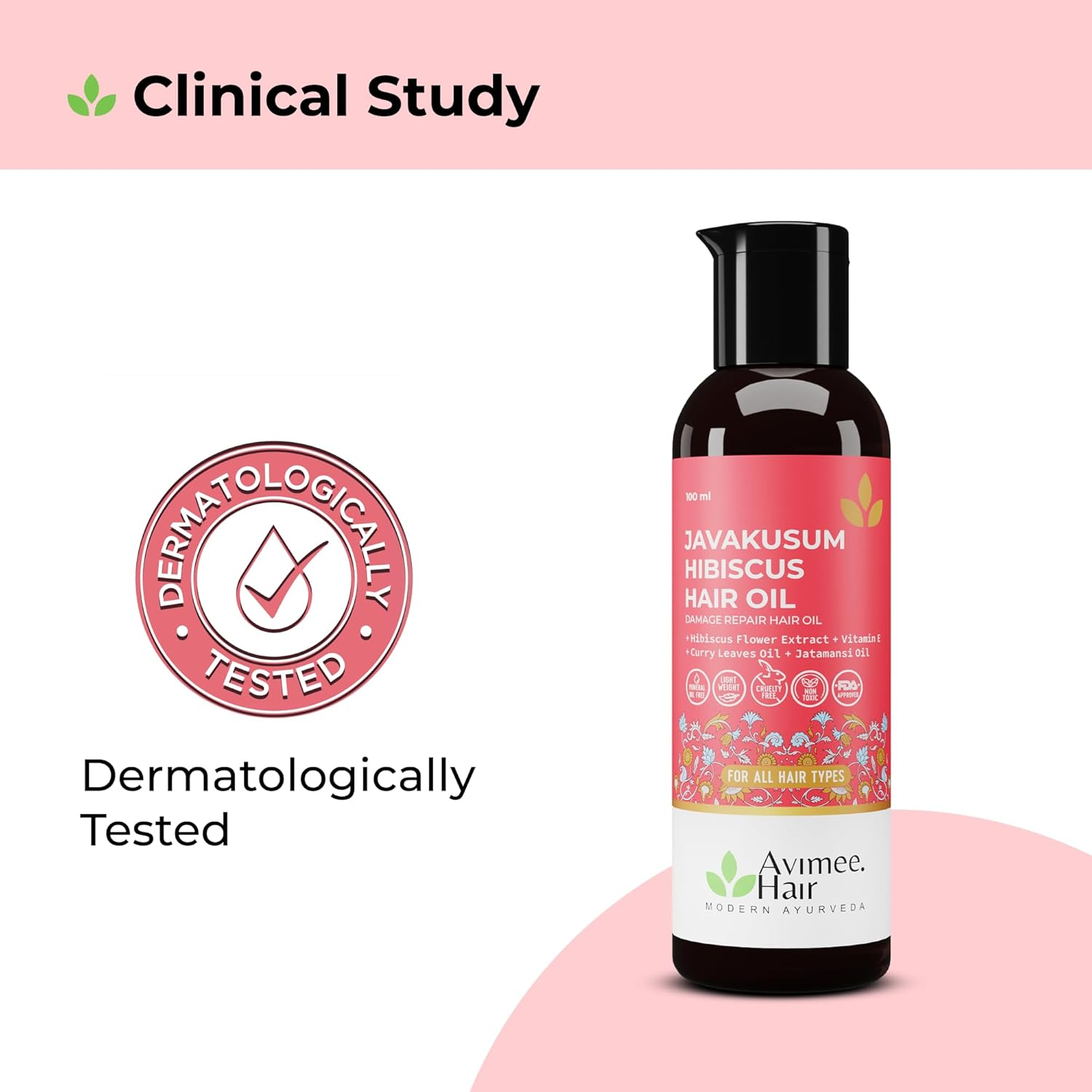 AVIMEE Herbaljavakusum Hibiscus Hair Oil | for Soft & Silky Texture | Loaded with Vitamin C, Flavonoids, Amino Acids, Mucilage Fiber, and Antioxidants | 100 Ml image number 2