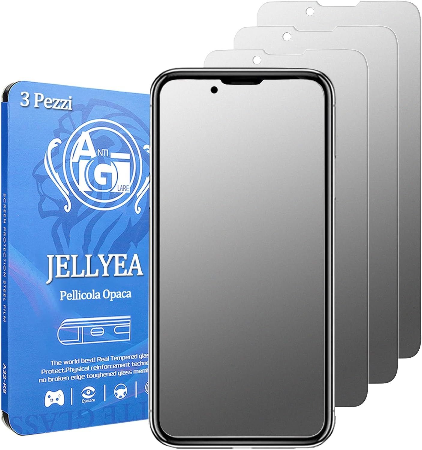 JELLYEA 3 Pack Matte Tempered Glass for Iphone 15 Pro Max / Iphone 15 plus Matte Screen Protector Anti-Glare Anti-Fingerprint Anti-Scratch Case Friendly Bubble Free for Apple Iphone 15 Plus/15 Pro
