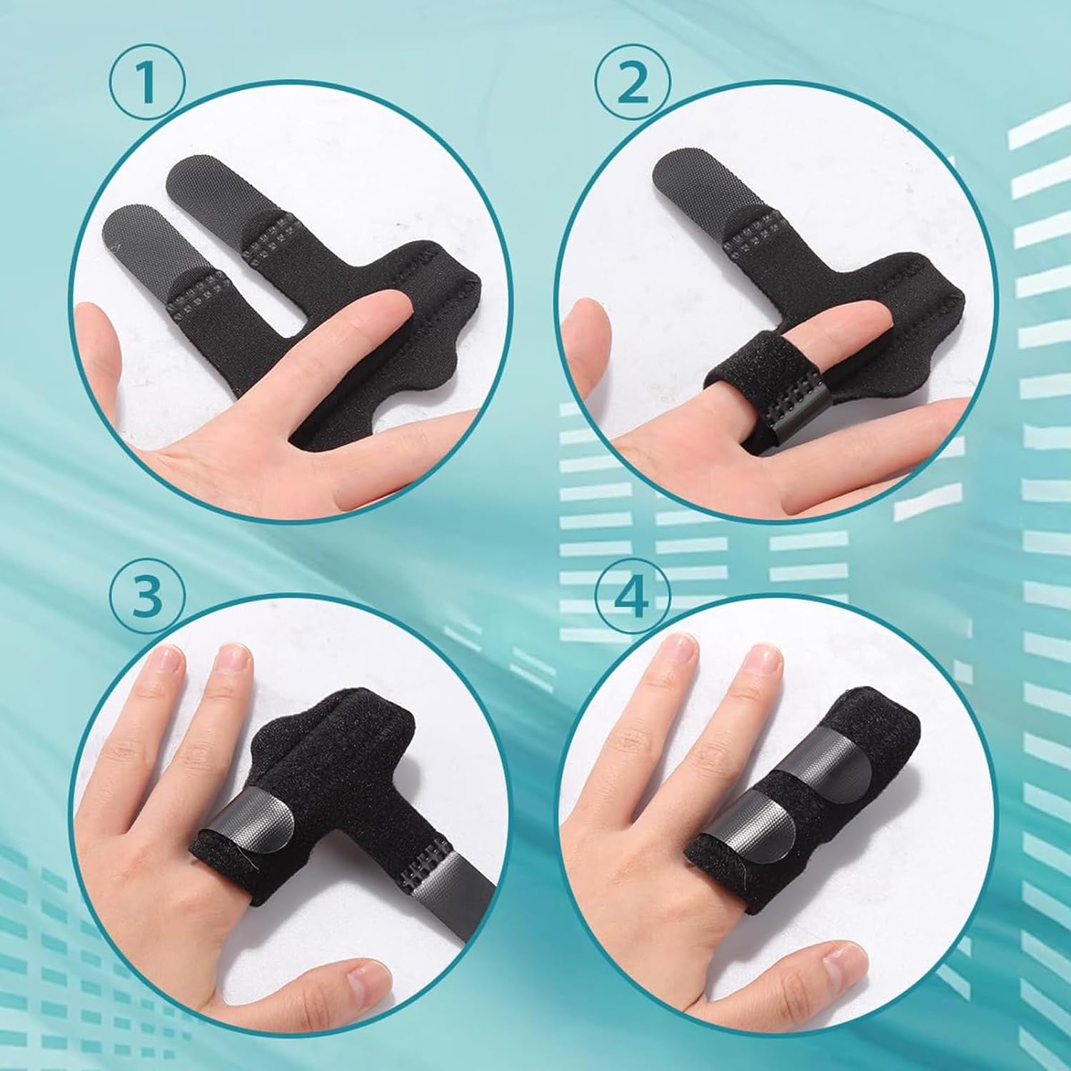 4-Pack Finger Splint，Adjustable Finger Brace for Joint Pain Relief,Applicable to Stability for Daily Finger Tasks. image number 4