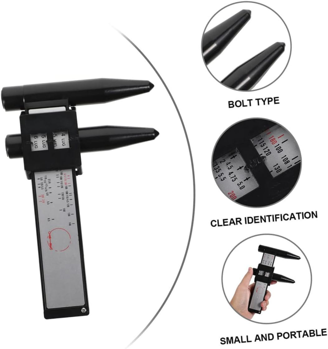 COOLHIYA Wheel Rim Gauge Ruler Vernier Calipers 8Lug Hub Pitch Measurement Tool for Car Wheels Equipment image number 5