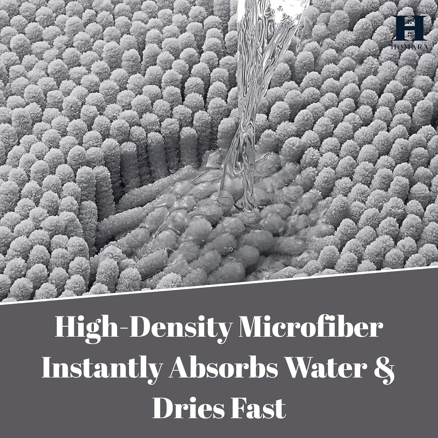 HOMARA - Bath Mat &ndash; Ultra-Soft, Non-Slip, Absorbent Bathroom Rug for Shower & Tub | Machine Washable, Quick-Dry Microfiber Mat for Bathroom, Bedroom & Home D&eacute;cor! image number 6