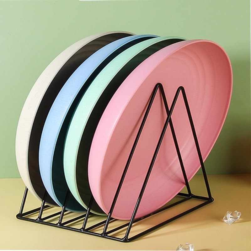 Wheat Straw Cat Dish - Whisker Fatigue Free Food Bowl, Wide and Small Pet Plate, 4Pcs Shallow Feeding Dish for Wet Food