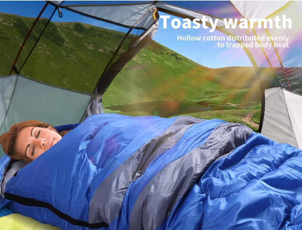 Mountview Single Sleeping Bag Bags Outdoor Camping Hiking Thermal -10℃ Tent image number 4