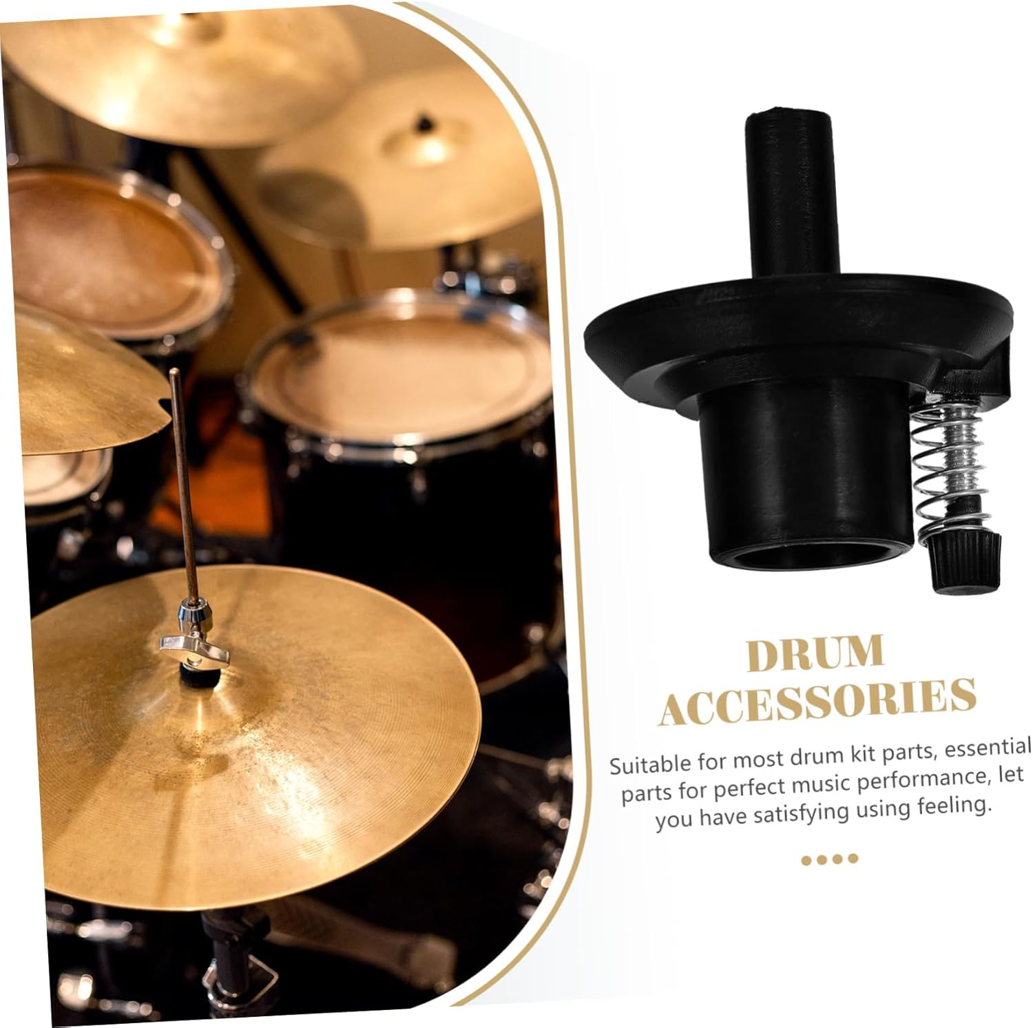 Hi-Hat Cymbal Stand Holder Plastic Base and Felt Pad Drum Set Part Jazz Drum Cymbal Support Accessory for Hi Hat Stand image number 2