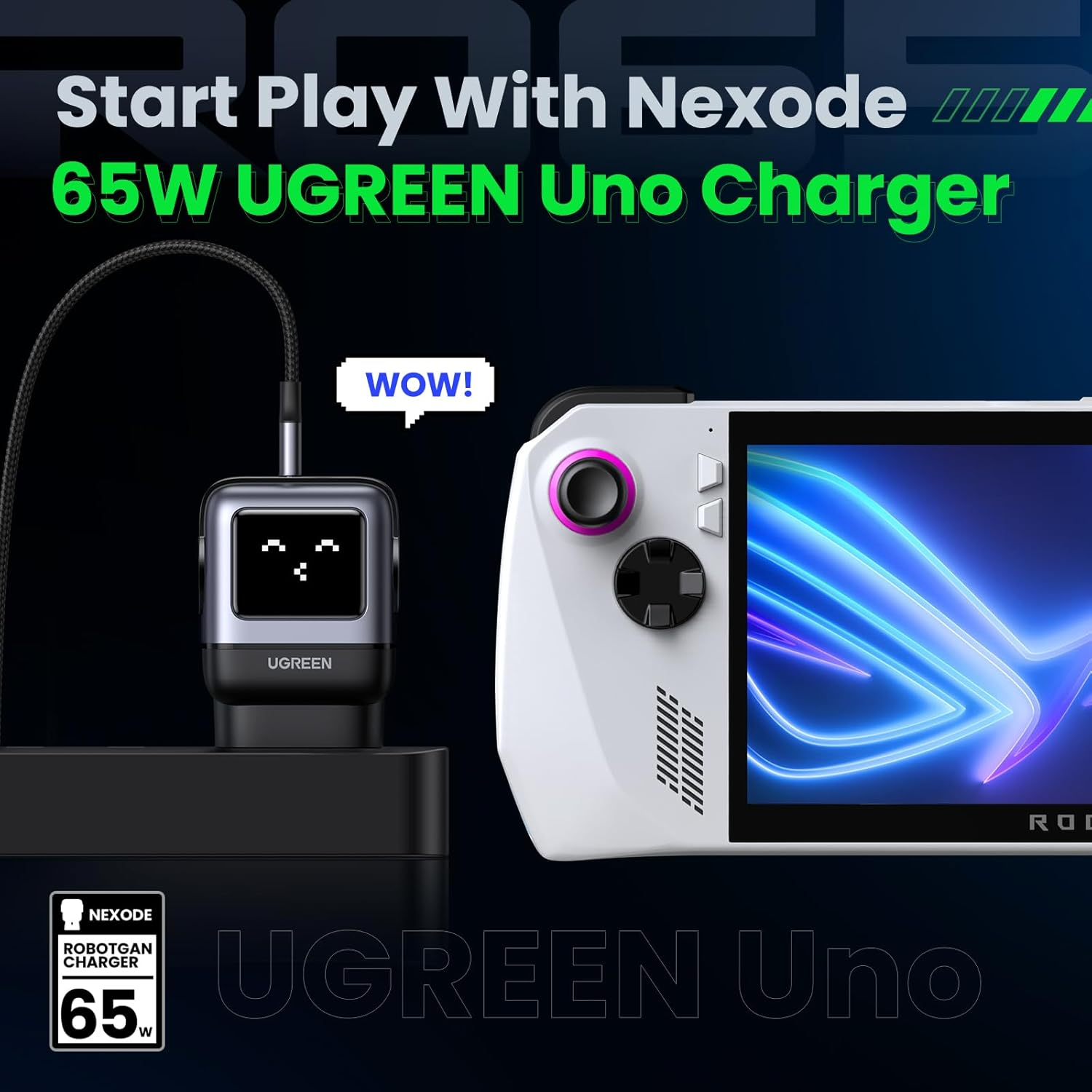 UGREEN Uno Charger 65W USB C Charger Nexode 3-Port Gan Fast Charging Block AU Plug Type C Power Adapter for Macbook Pro, Iphone 17 Pro Max/16, Galaxy S25 Ultra(Pps 45W), Pixel 10, Steam Deck, ROG Ally image number 3