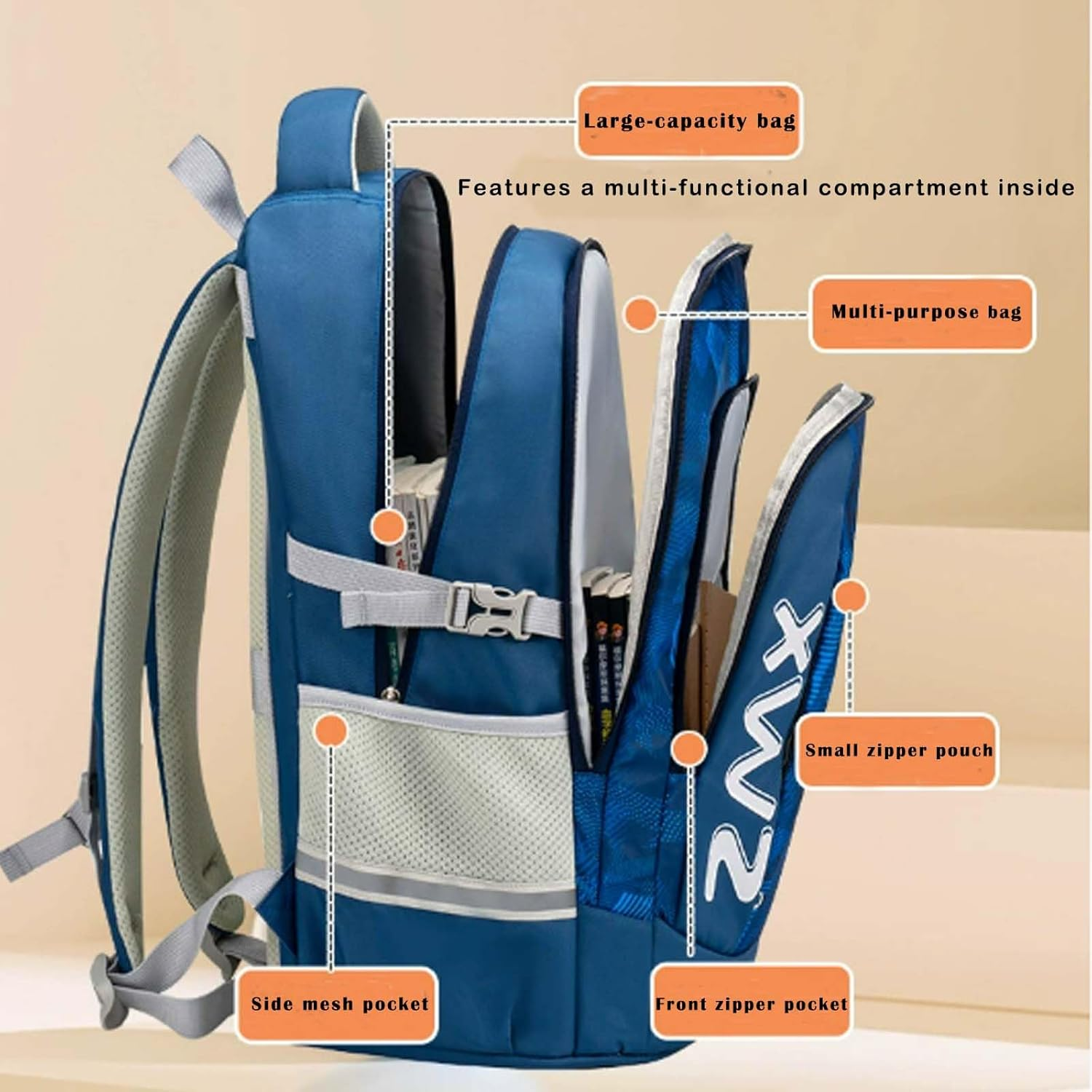 36L Backpack for Boys-Girls, Elementary Middle School Bags for Kids Bookbag, Children Bookbag, Nylon Waterproof Resistant Backpack