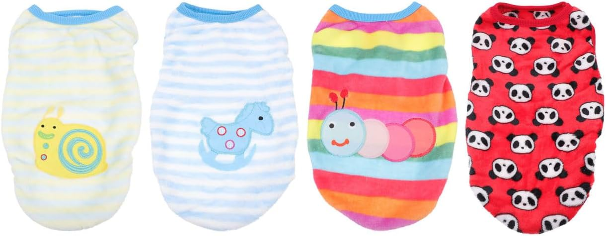 4Pcs Flannel Small Dog Clothes Winter Mini Warm Vest for Chihuahua and Other Small Pets - Mixed Style Pet Apparel Costume (XXS) image number 4