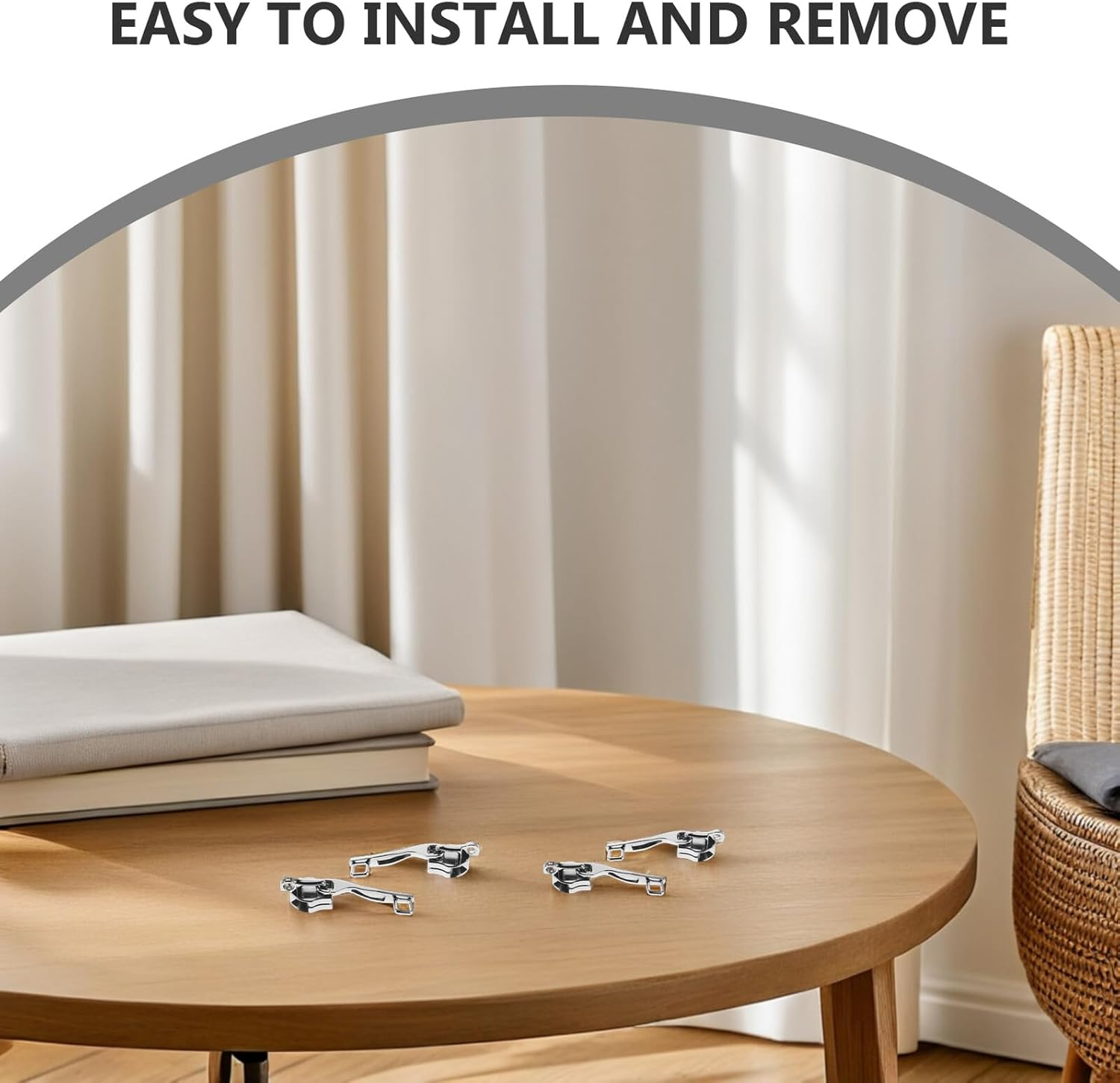 MOKKHNB 4 Pairs Lockable Zipper Pull Replacement Sliders for Suitcase Luggage, Nylon Double-Layer Explosion-Proof Zipper Heads in Mirror Silver, Travel Luggage Repair Kit image number 3