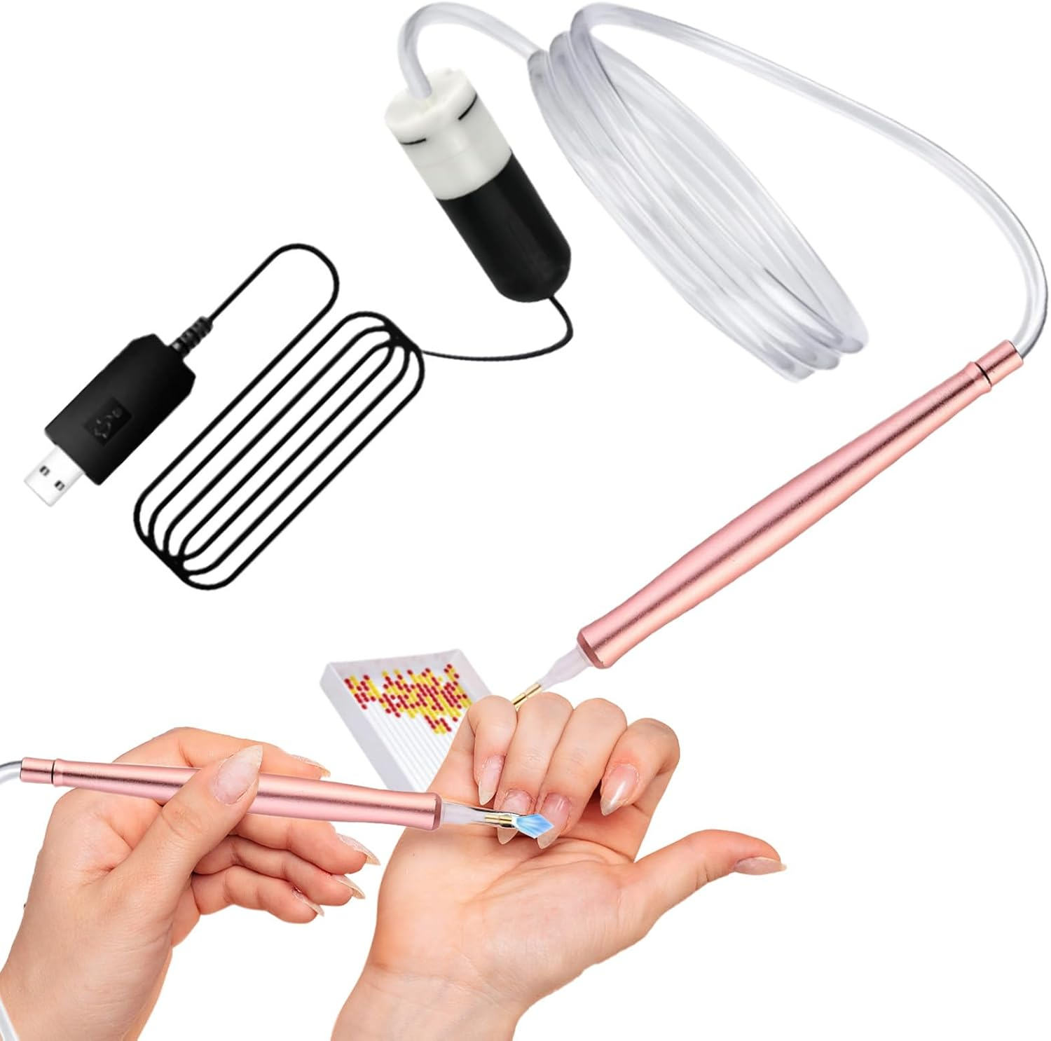 Wrohto Rhinestone Art Pen | Electric Rhinestone Art Painting Pens Vacuum - Automatic Applicator USB Accessories Portable for Event Decor Setup Crafting Projects Beginners image number 4