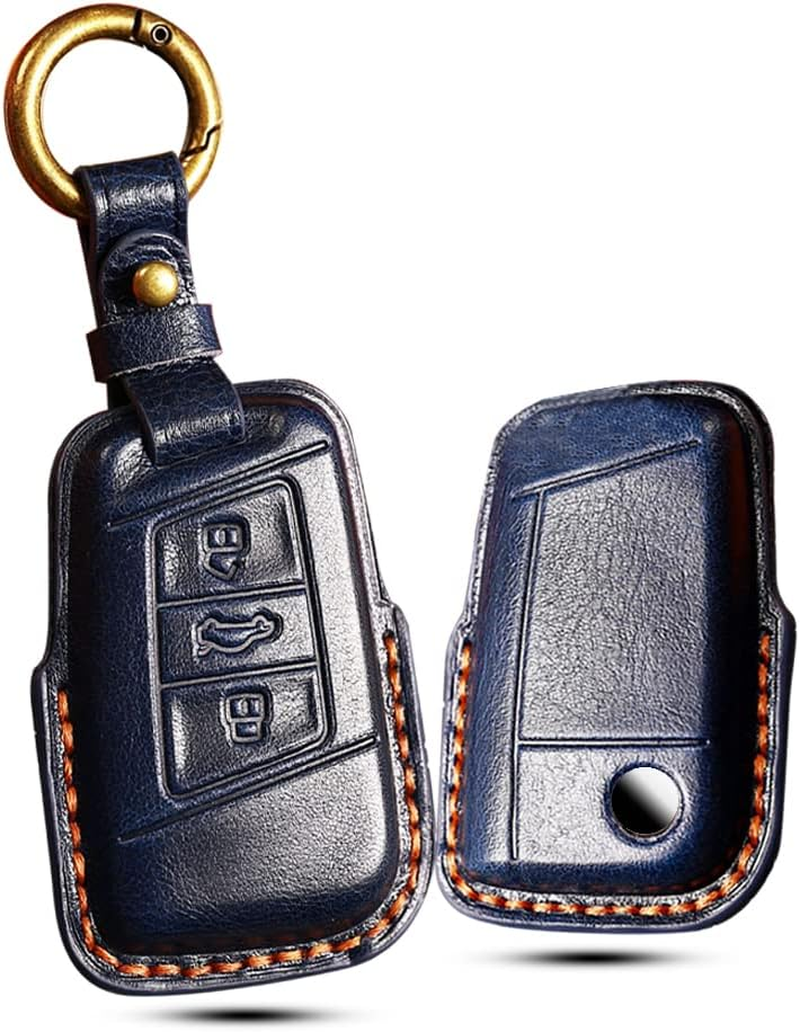 HIBEYO Key Case Cover for for Volkwagen VW Passat Alltrack B8 Golf Jetta Skoda Superb A7 Kodiaq Alltrack 3 Buttons Car Key