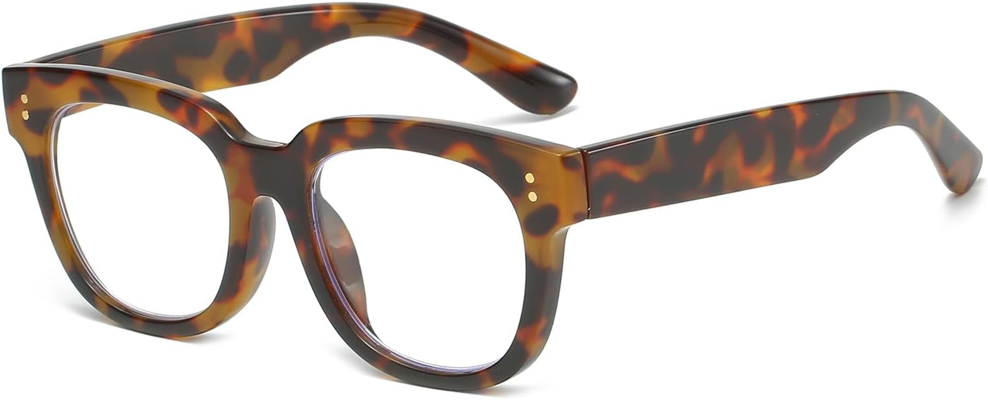 LJCZKA Blue Light Blocking Glasses Classic Square for Women Rectangular Thick Frame Clear Shades anti Eyestrain UV Protection Computer Gaming Glasses