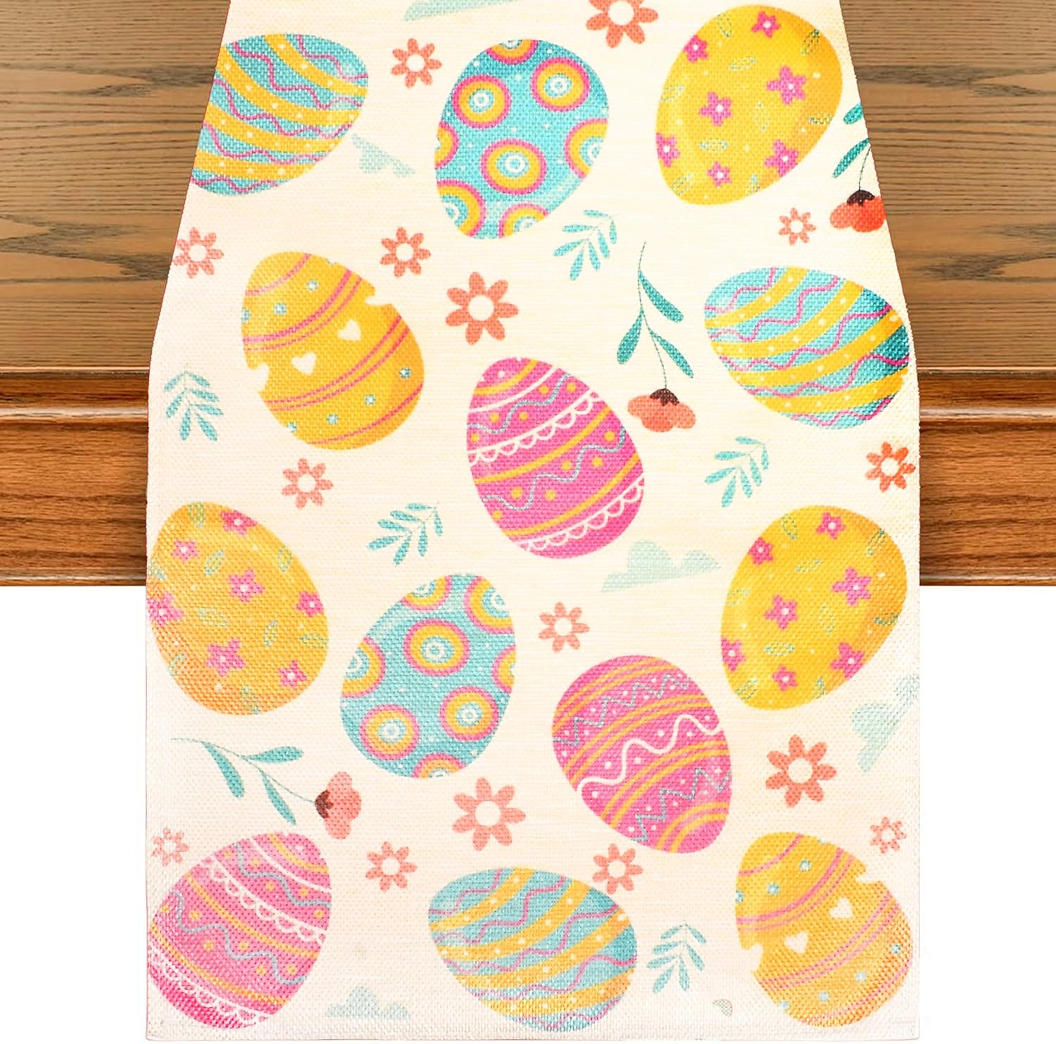 Moffris Happy Easter Egg Placemats Set of 6, 12X18 Inch Easter Spring Table Mats for Table Indoor Home Party Decor image number 3