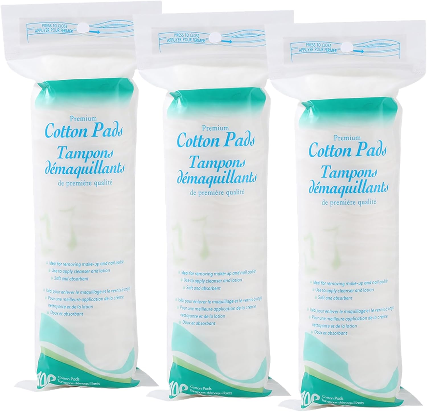 YSHIGUING 300 Count Premium Cotton Rounds for Face,Makeup Remover Pads,Hypoallergenic, Lint-Free,100% Pure Cotton Pure & Natural Facial Cleansing round Pads for Face Cleasing, Facial Toner & Nail Polish Remover image number 2