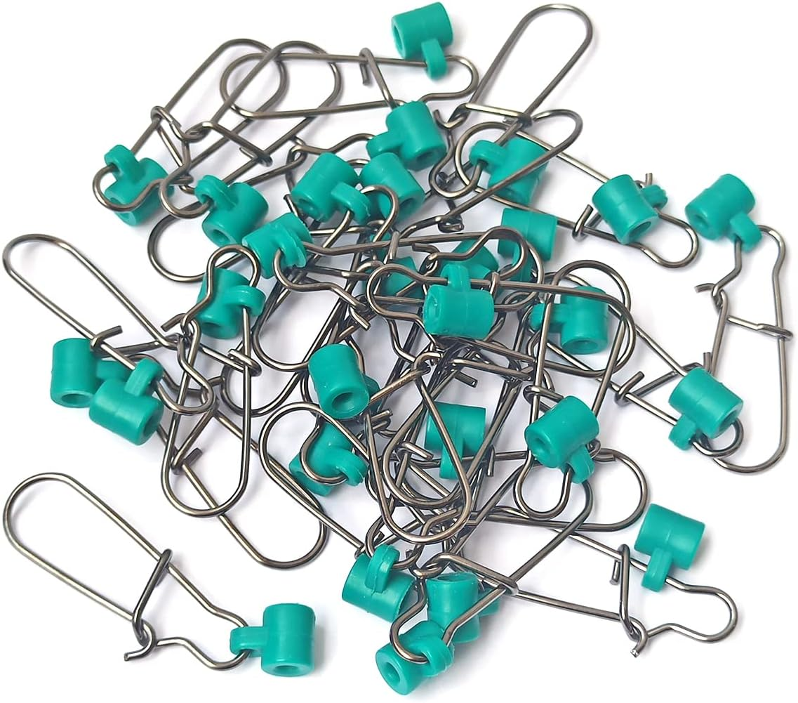 40Pcs Stainless Steel Fishing Line Sinker Slides Catfishing Rig with Duo Lock Snaps Heavy Duty Sinker Slider Swivel Snap Kit for Fishing Tackle - Yellow image number 5