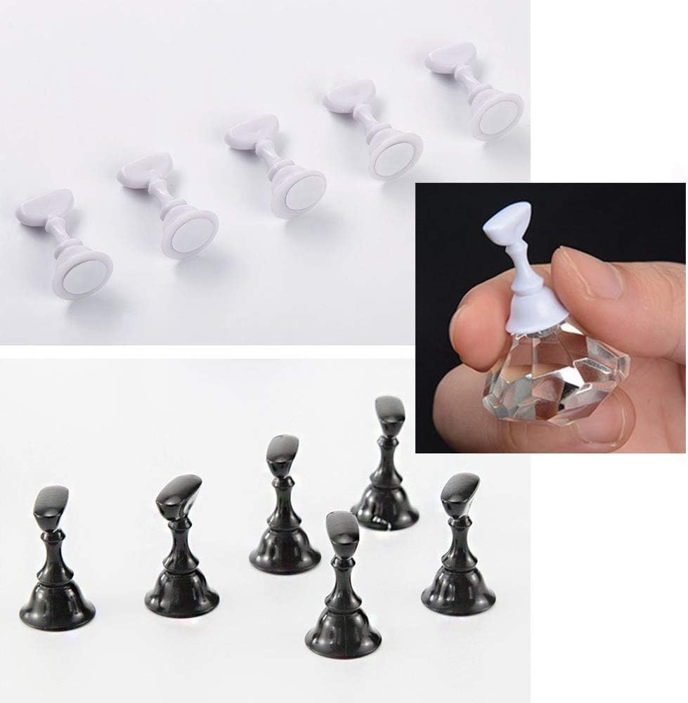 Kalolary Nail Art Display Stand - Magnetic Tips Holder, Crystal Holder, Chessboard, DIY Practice Stand (Transparent)