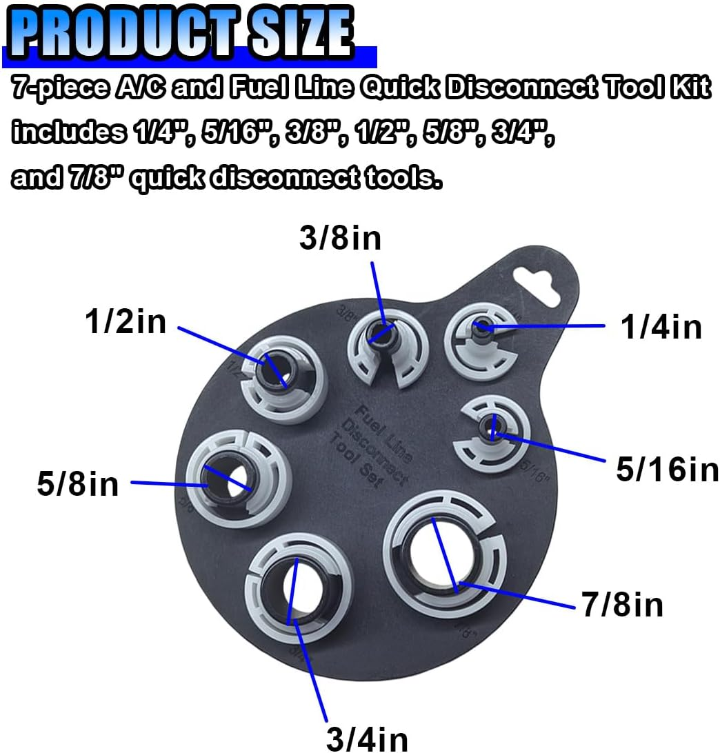 BDZMC Air Conditioner and Fuel Line Quick Disconnect Tool Kit, 1/4-7/8In Plastic Automotive Ac/Gas Quick Cut Sleeves, 7 SAE Standard Sizes for Multiple Applications image number 5