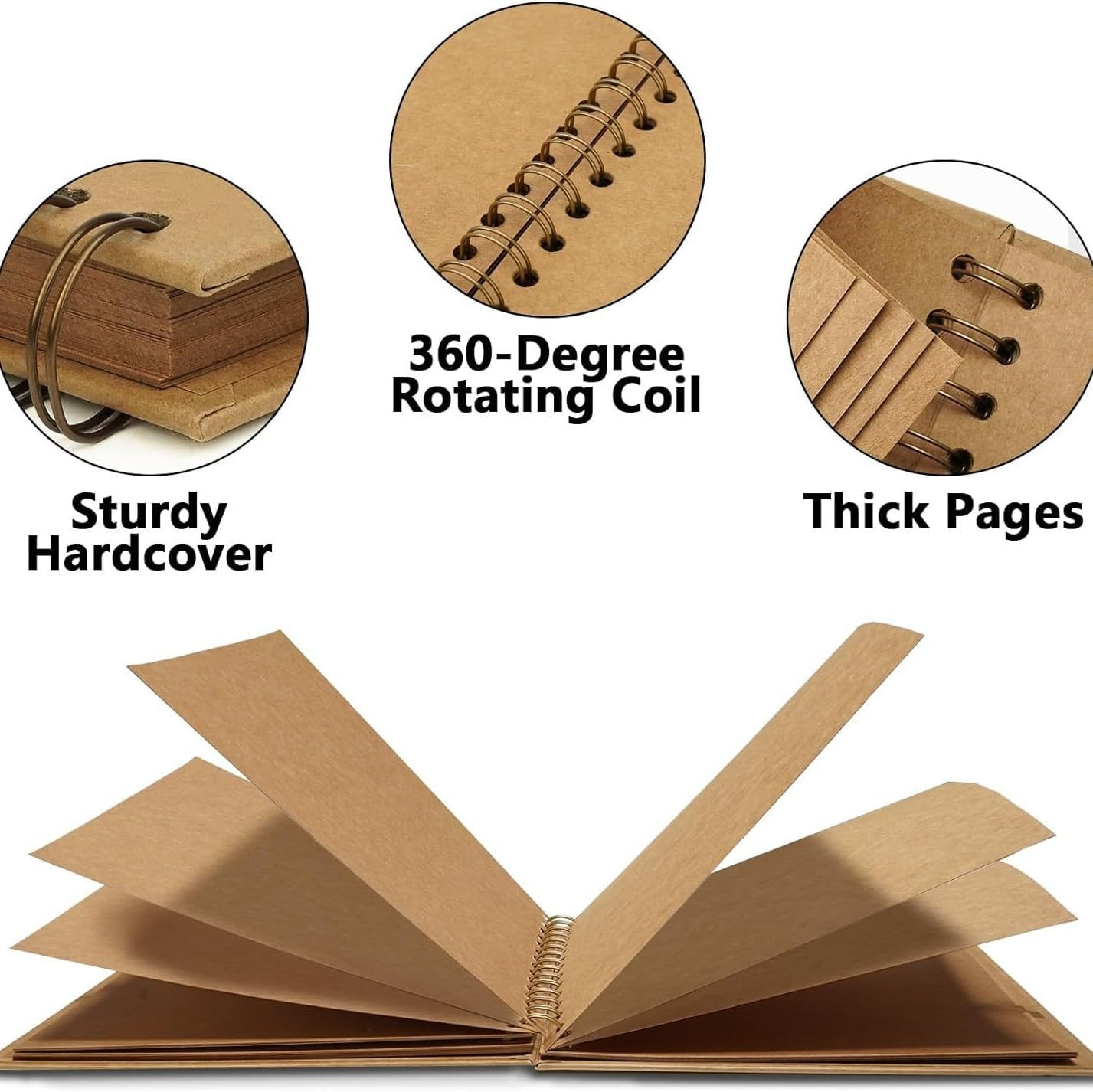 Scrapbook Album, Hardcover Paper Scrapbook Photo Albums, 20 Sheets Memory Book for Traveling, Birthday and Holiday Gifts image number 2