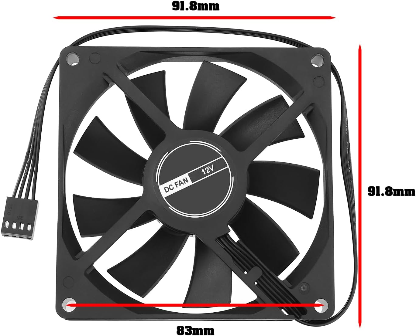 SING F LTD 1PC 4Pin Computer Case Fan Compatible with NOCTUA CHROMAX Nf-A9X14 HS-PWM SSO2 Bearing 2500RPM 91.8X91.8X15.6Mm PC Cooling Fan Black image number 3