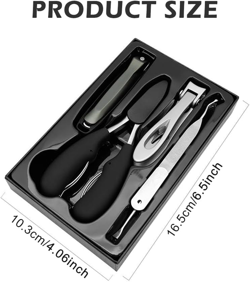 Large Nail Clippers Pedicure Set of 5, Stainless Steel Nail Clipper Manicure Set, Sharp Toenail and Fingernail Clippers Kit for Thick Nails and Ingrown Toenail for Men Women Baby image number 6