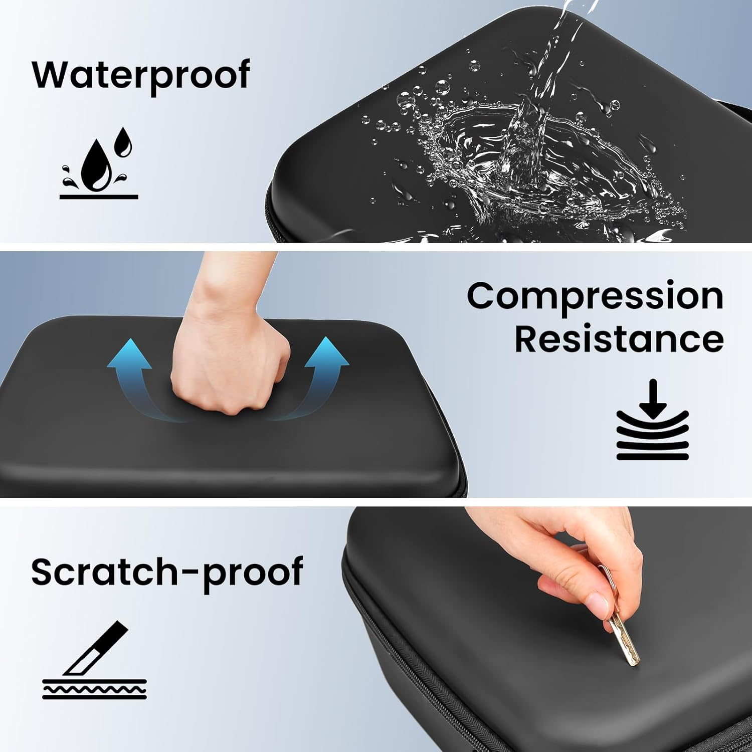 Carrying Case for Switch 2 [Black] &ndash; Large Capacity Travel Storage Bag, Compatible with 2025 Switch Model, Shockproof Waterproof EVA Hard Shell, Lightweight with Handle Strap for Console & Accessories