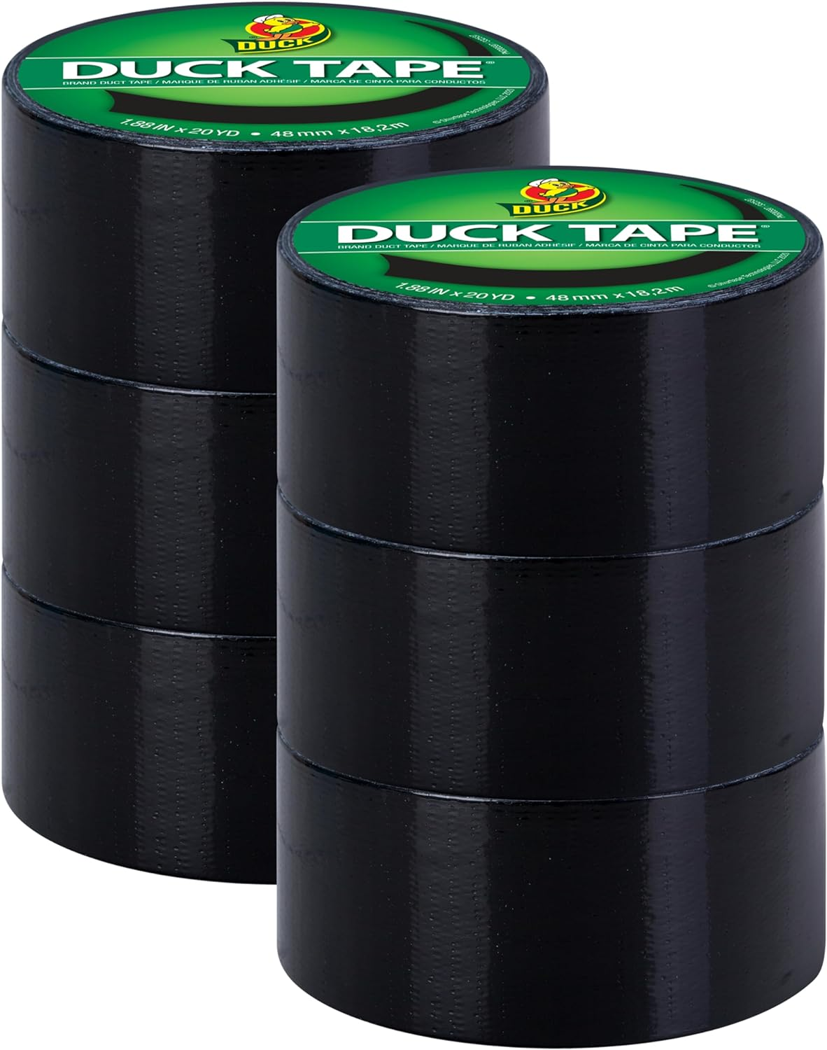 Duck Brand Duck Color Duct Tape, 6-Roll, Black (1265013_C)