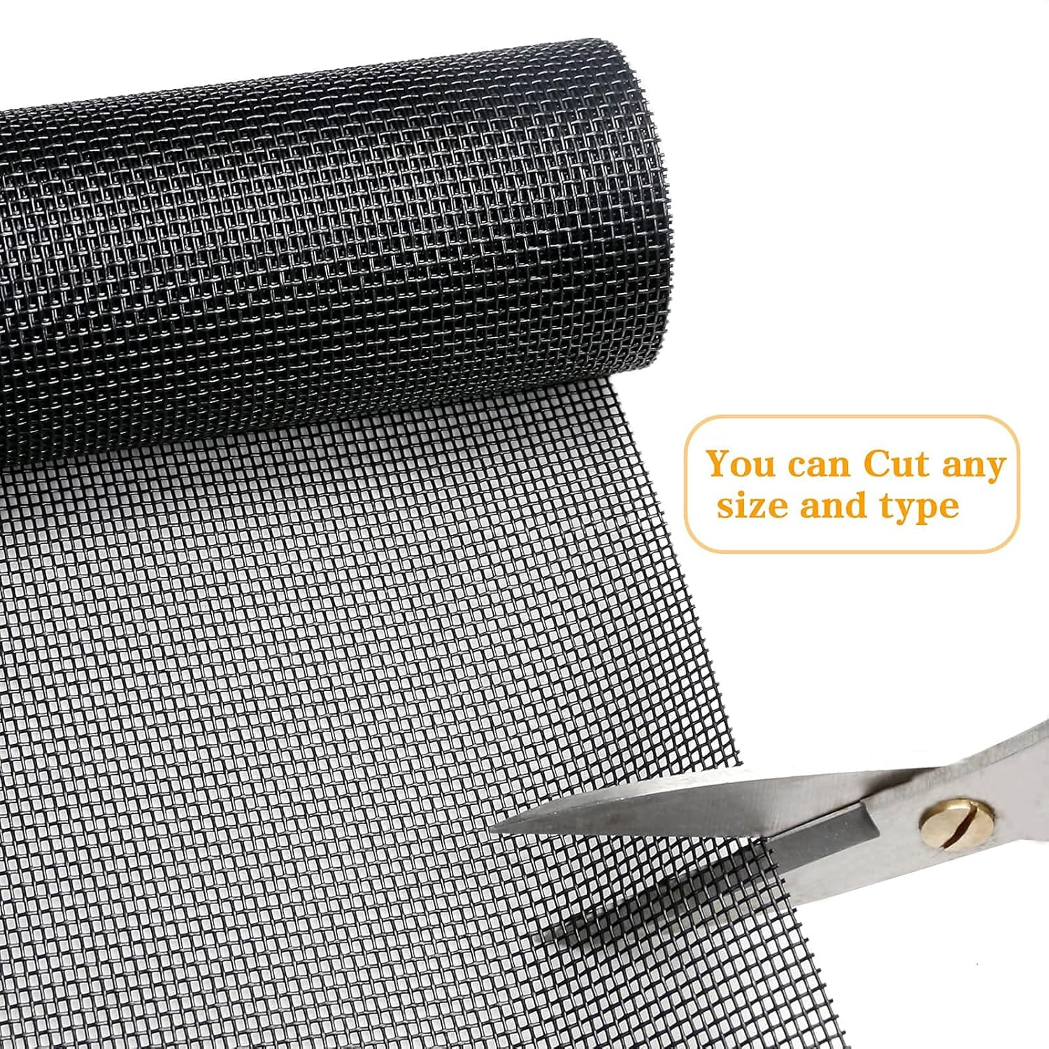 Tooltriz Pet Proof Window Screen Replacement Kit, 48&ldquo; X 100" Upgraded Thicken Charcoal Fiberglass Mesh for Sliding Pet Screen Door Repair Kit - Screen Door Protector for Dogs Patio Screen Mesh