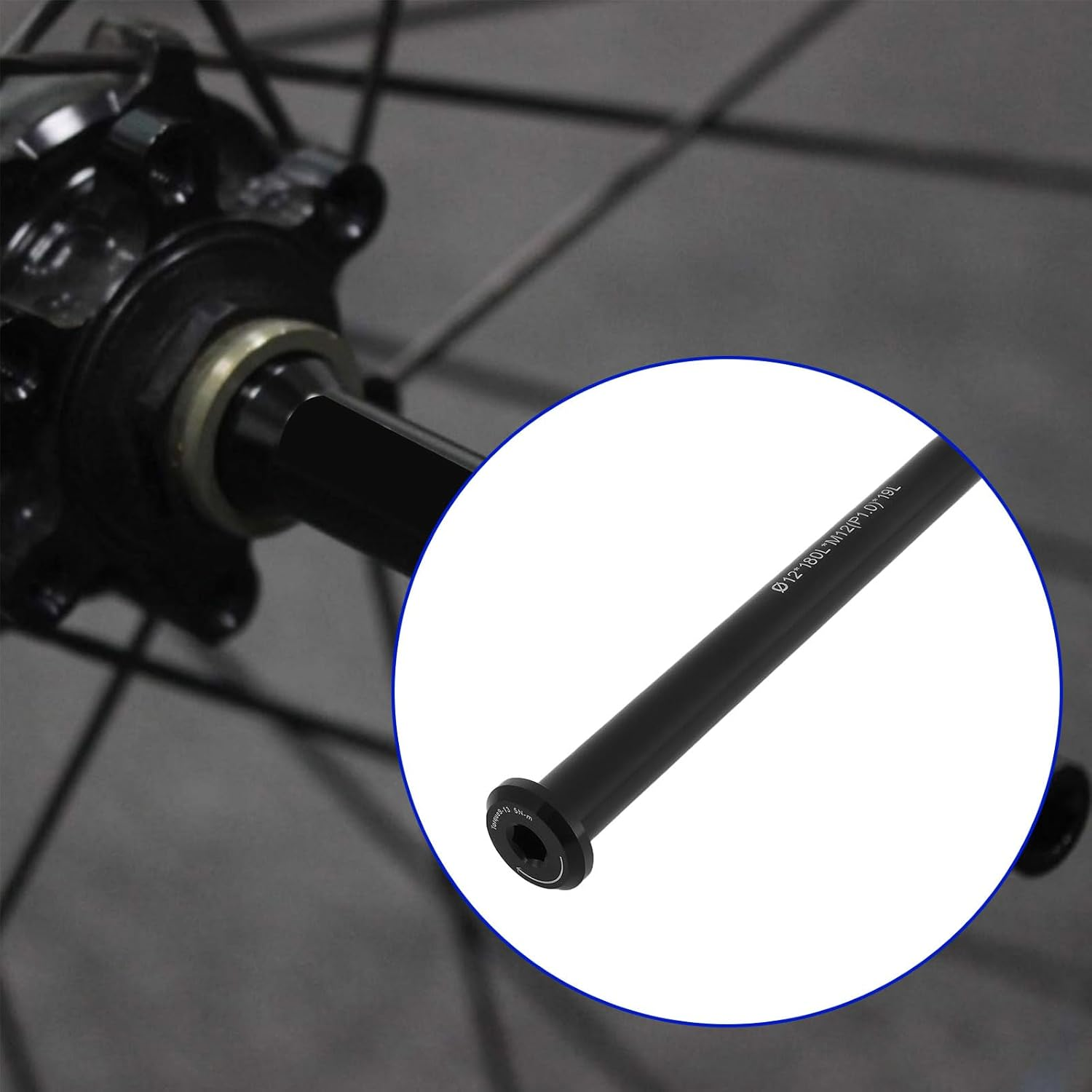 Briny River 1PC Bicycle Thru Axle ?12 * 180L*M12(P1.0)*19 Compatible with Vitus Aluminum Alloy Quick Release Axle Skewer Lever Bicycle Accessories