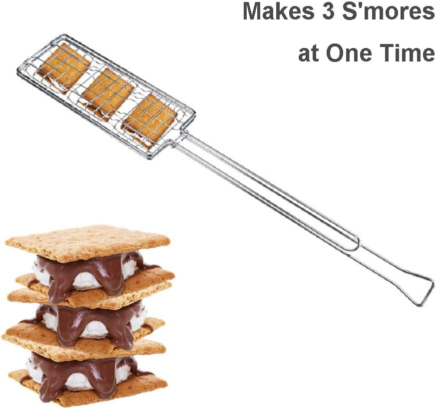 Chrome-Plated Steel S'Mores Grill - Perfect for Toasting Marshmallows, Cookies & More! Portable and Easy to Use for Indoor and Outdoor Fun ! image number 5