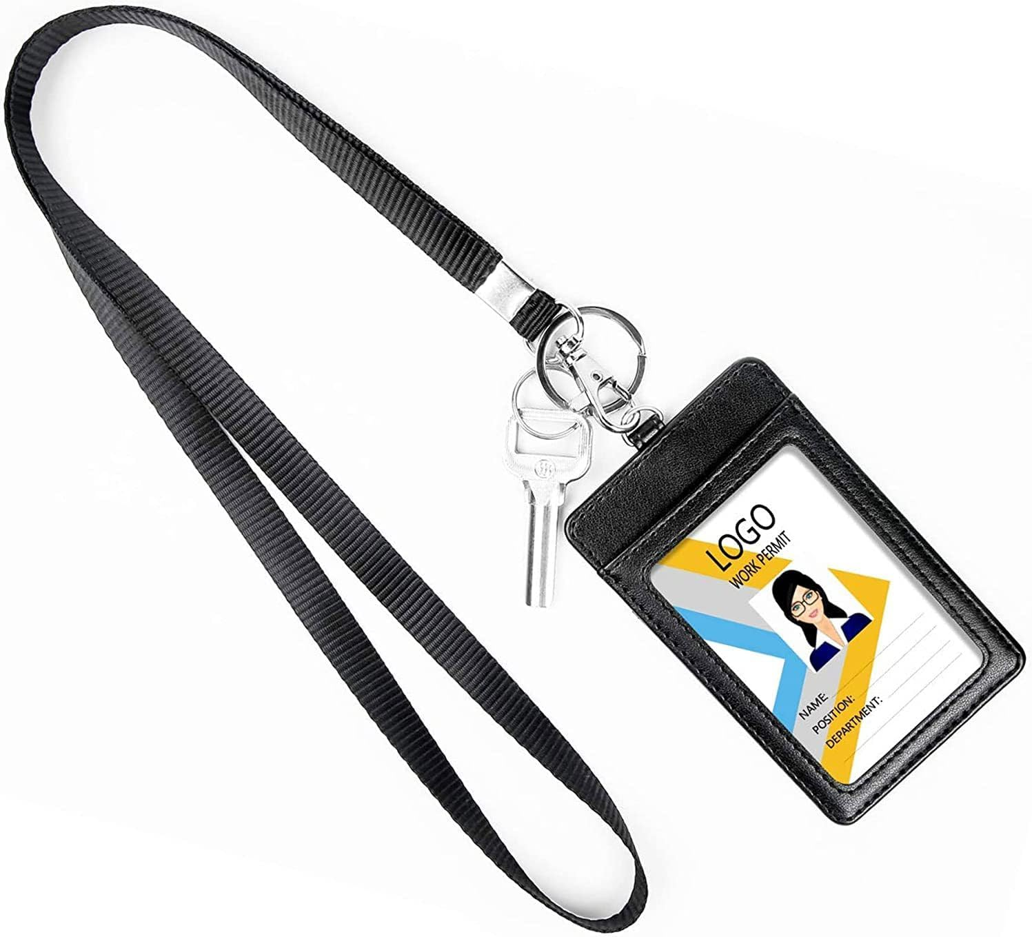 30Pcs Black Name Tag Lanyards ID Holder Lanyards for ID Badges, Multi-Purpose Badge Holder Strap for Teacher, Suitable Lanyards for Car Keys, Wallet, Whistles image number 6