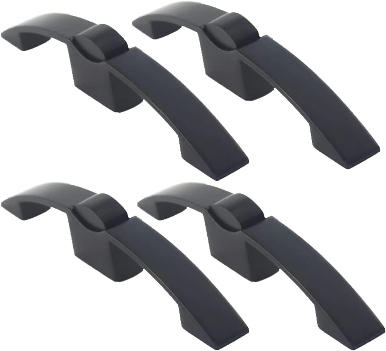 Chrome Arc Push Button Pull Handle Lock for Caravan, RV, Cupboard, Yacht, Boat Drawer, Zinc Alloy Handle for Hanging Cabinet Door, Trailer (2 Pack, Black)