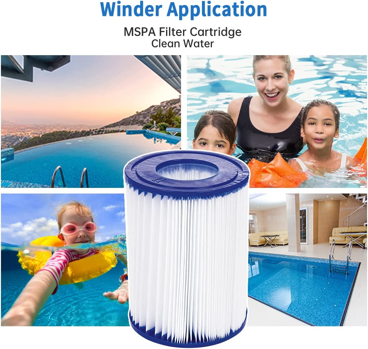2 Pack Pool Filter Compatible for Bestway Cartridge II, Replacement Filter Compatible with Lay Z SPA Filter Pump image number 4