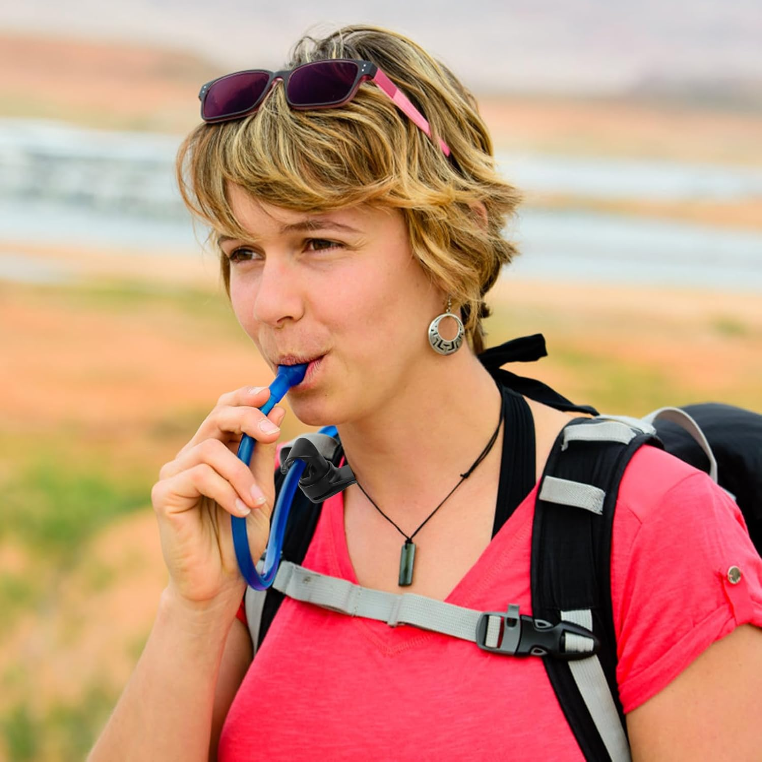 5Pcs Magnetic Blow Clip Water, Plastic Water Blow Tube Clip Black Magnetic Clip for Hydration Hose for Keeping Drinking Valve Tube in Place for Camelbak Osprey image number 3