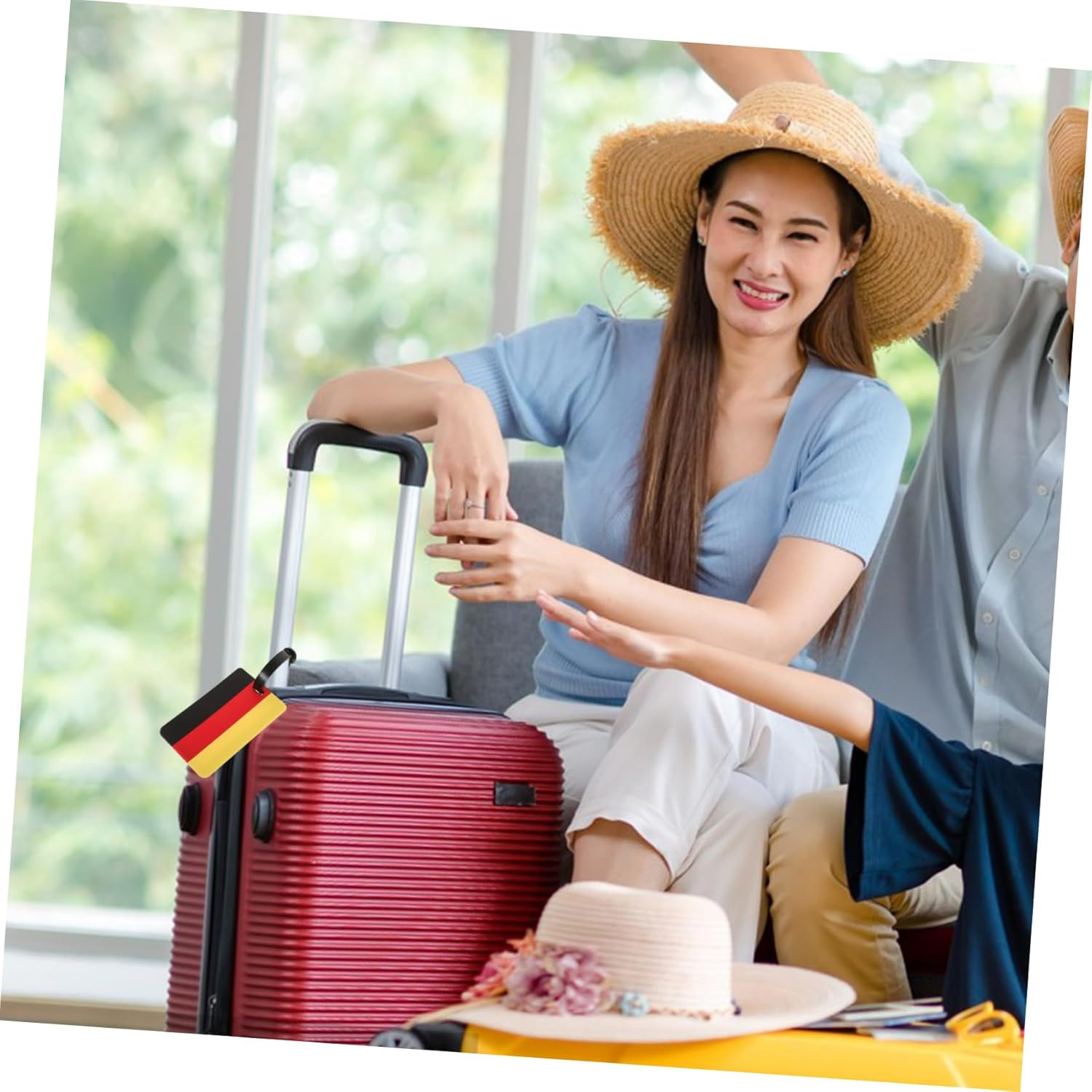 COLLBATH 2Pcs Luggage Tags Travel Suitcase Labels Flag Luggage Tag Suitcase Boarding image number 1