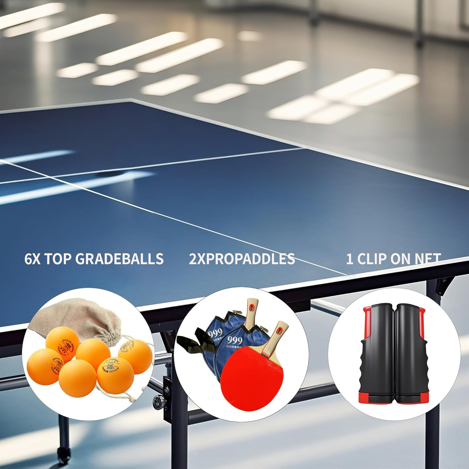 SPP Portable Table Tennis Set &ndash; Retractable Ping Pong Net, 2 Table Tennis Rackets, 6 Ping Pong Balls &ndash; Adjustable Net for Any Table, Indoor & Outdoor Play, Complete 2-Player Kit image number 2