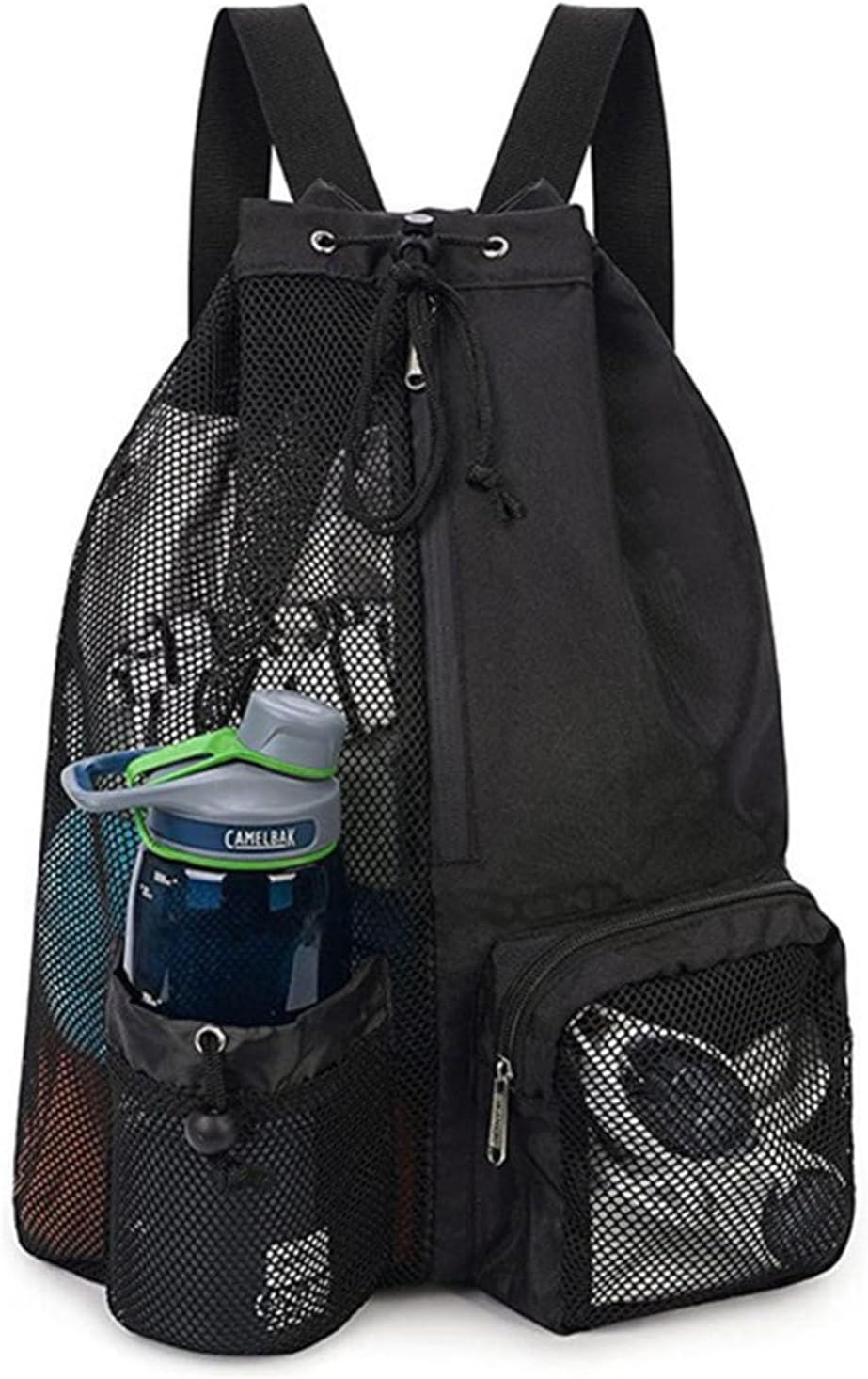 Drawstring Gym Bags with Zipper Pocket, Sport Swimming Storage Bag, Beach Bag for Swimming Gym Drawstring Backpack, Folding into Pouch Boxing Equipment